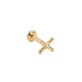 14 Ayar Altın Çapraz Mini Taşlı Tragus Piercing