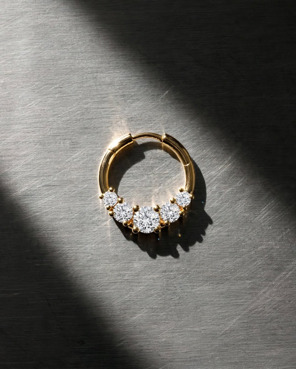 14 Ayar Altın Laboratuvar Pırlantalı Halka Piercing