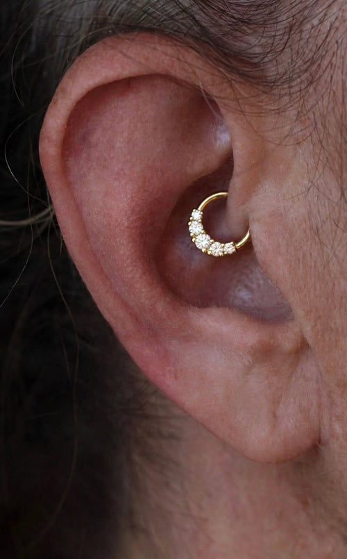 14 Ayar Altın Laboratuvar Pırlantalı Halka Piercing