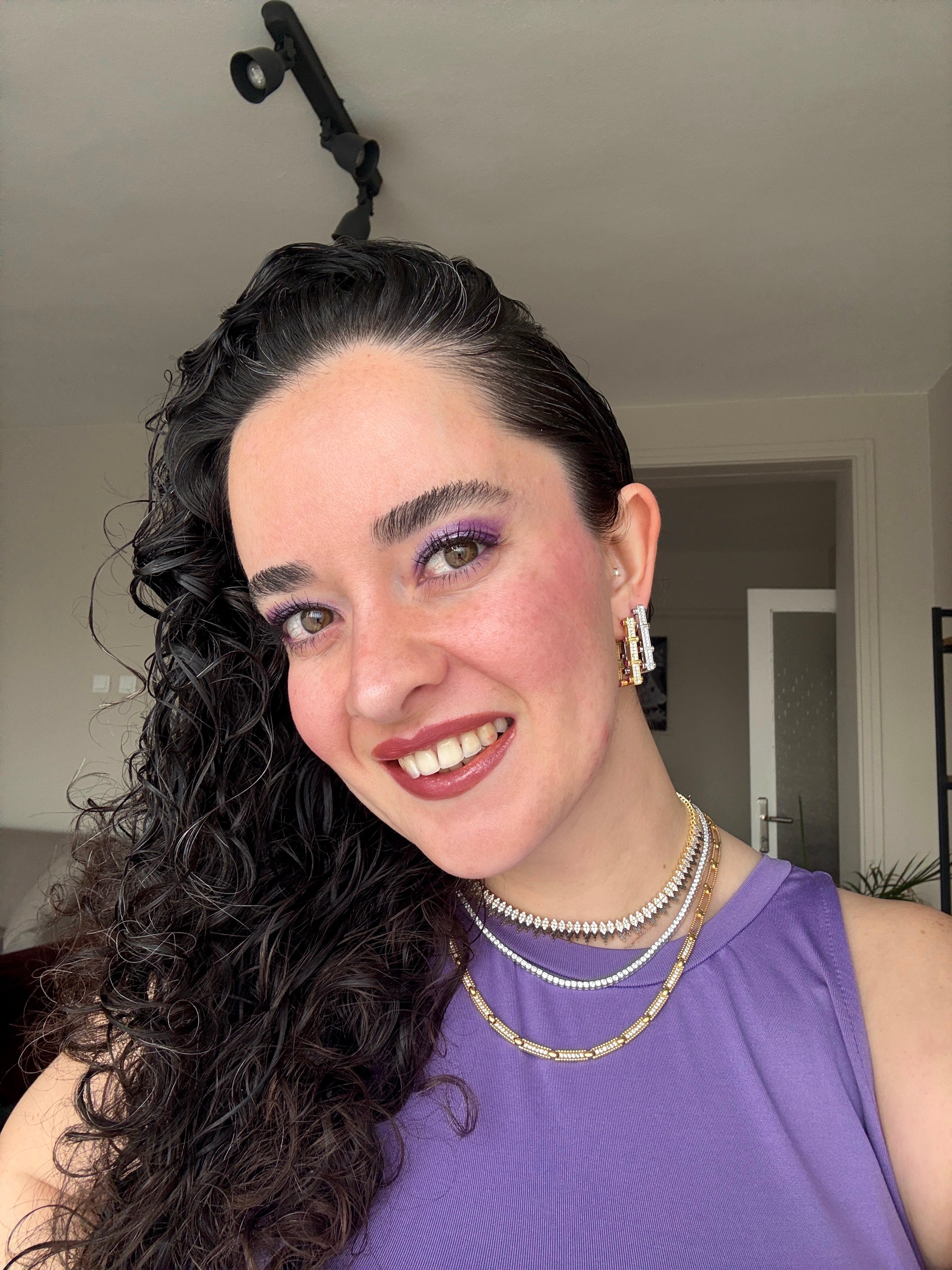 925 Ayar Gümüş Üzeri Altın Kaplama | Ay Parıltısı Dikdörtgen Küpe