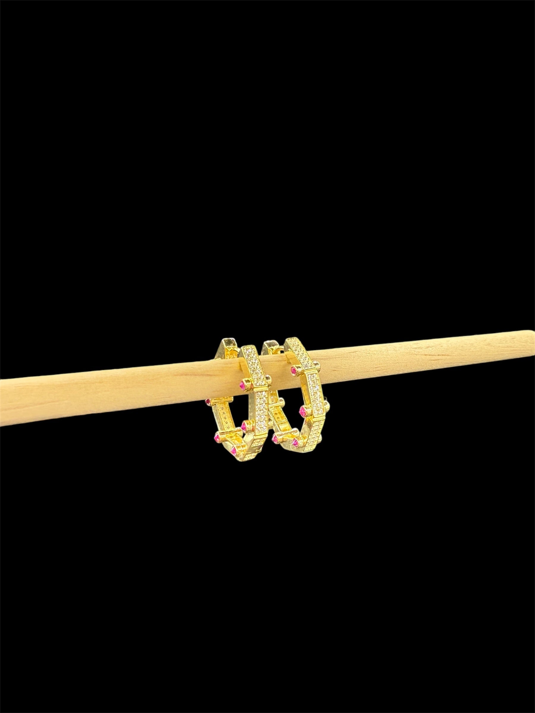 925 Ayar Gümüş Üzeri Altın Kaplama | Güneş Parıltısı Küpeler