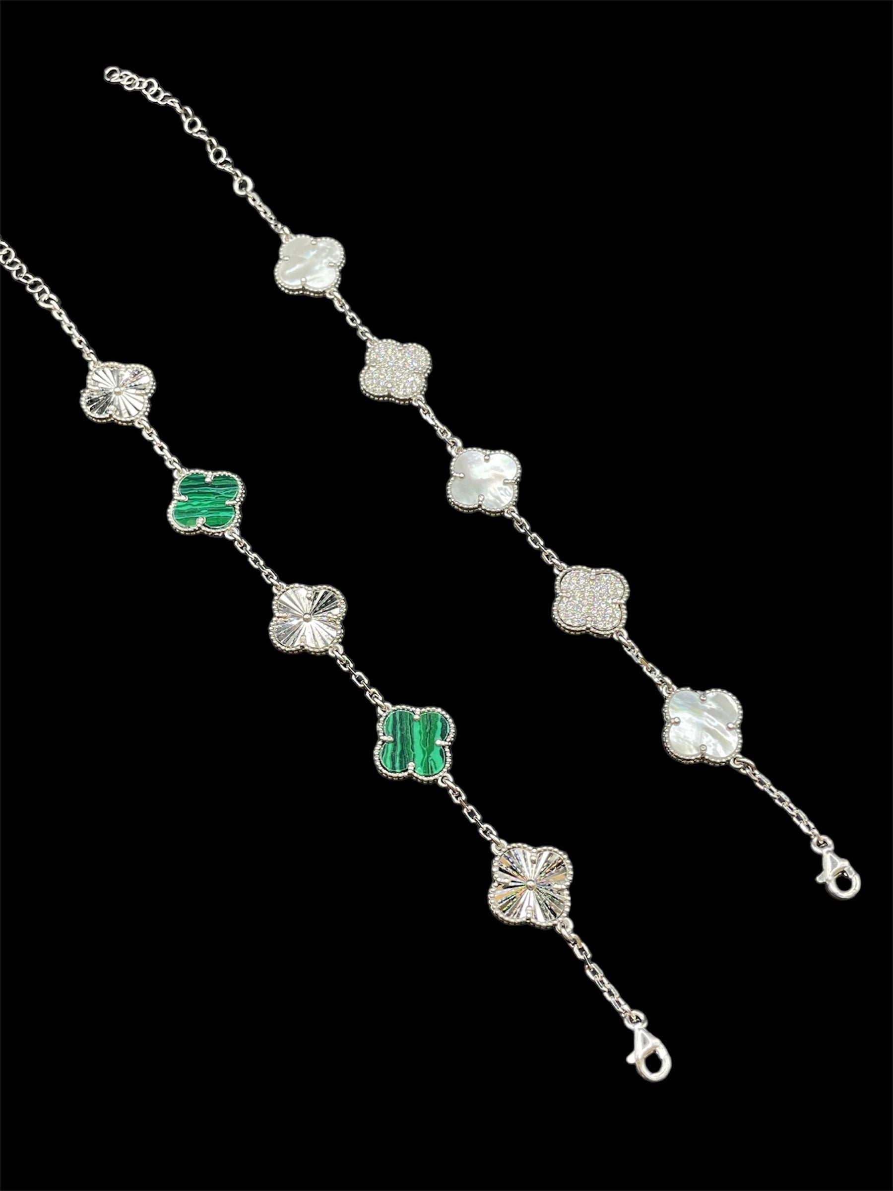 925 Ayar Gümüş Üzeri Altın Kaplama | Yonca Cleef 5'li Bileklik