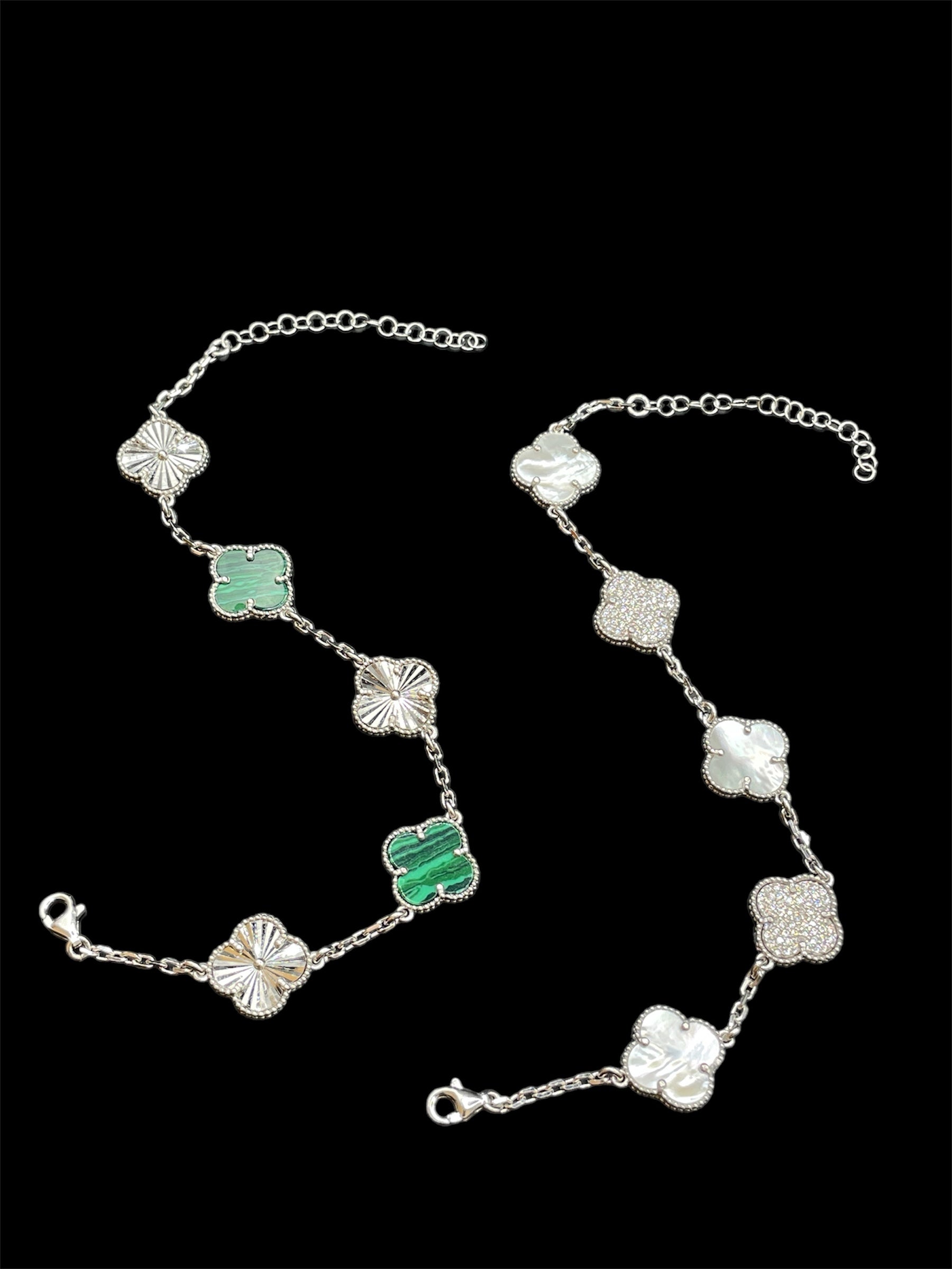 925 Ayar Gümüş Üzeri Altın Kaplama | Yonca Cleef 5'li Bileklik