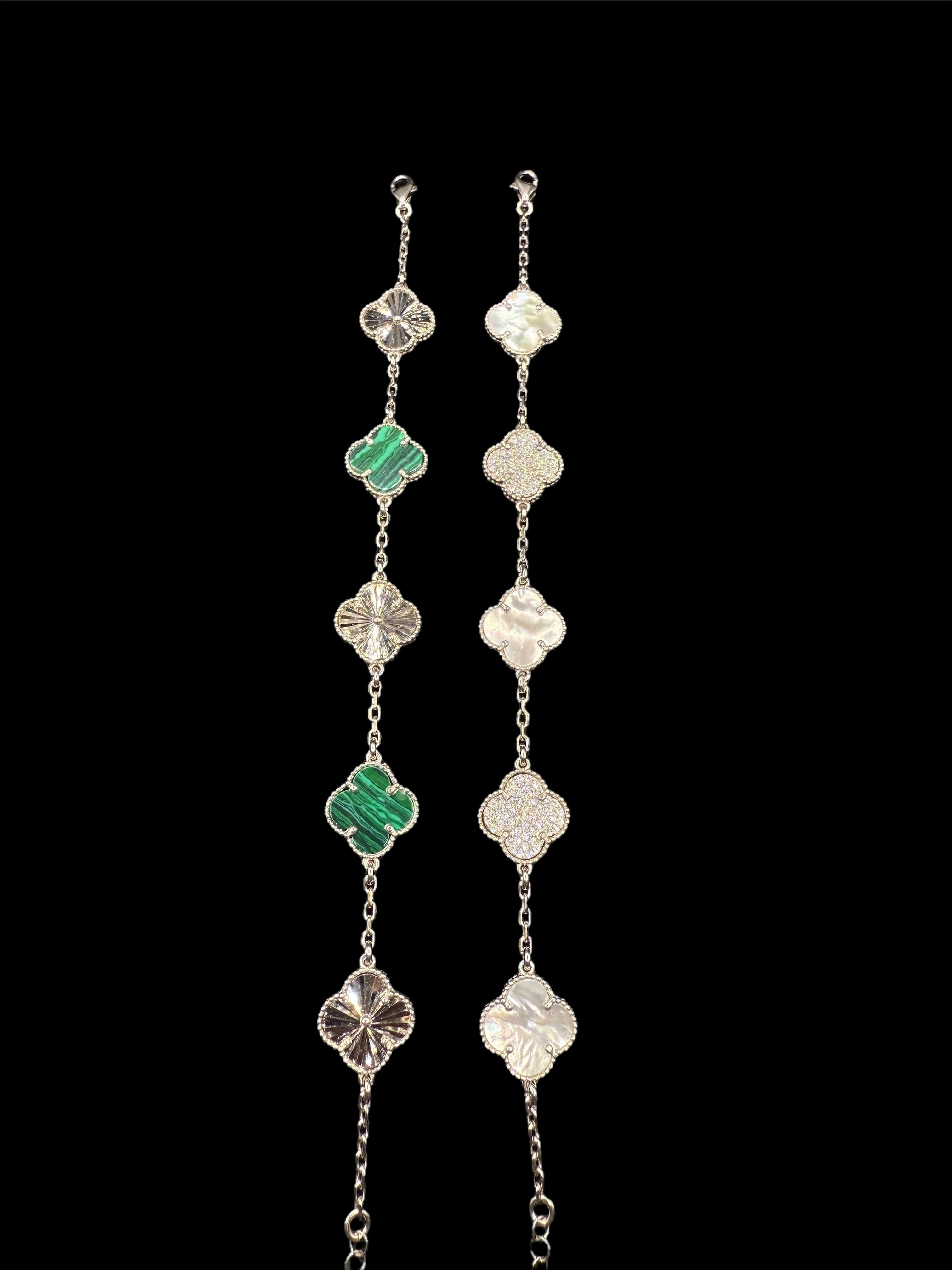 925 Ayar Gümüş Üzeri Altın Kaplama | Yonca Cleef 5'li Bileklik