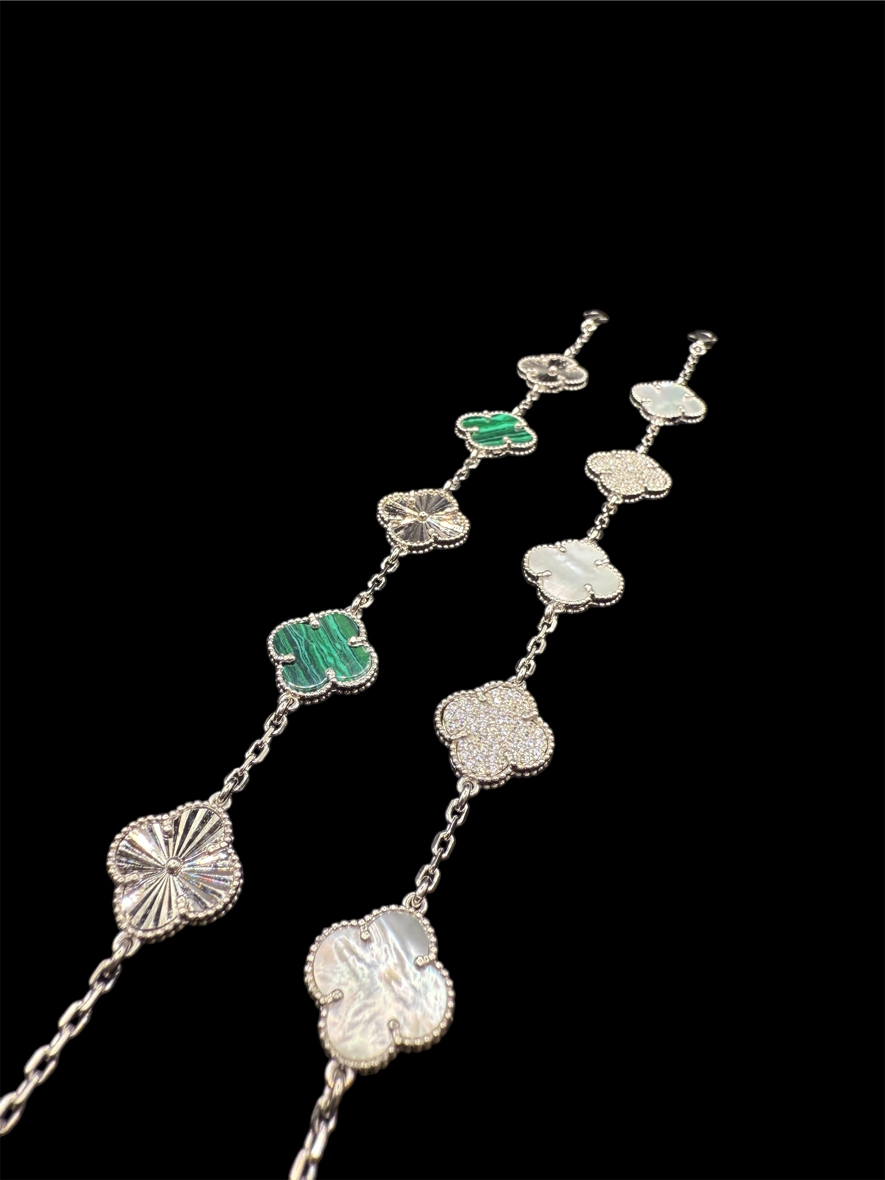 925 Ayar Gümüş Üzeri Altın Kaplama | Yonca Cleef 5'li Bileklik