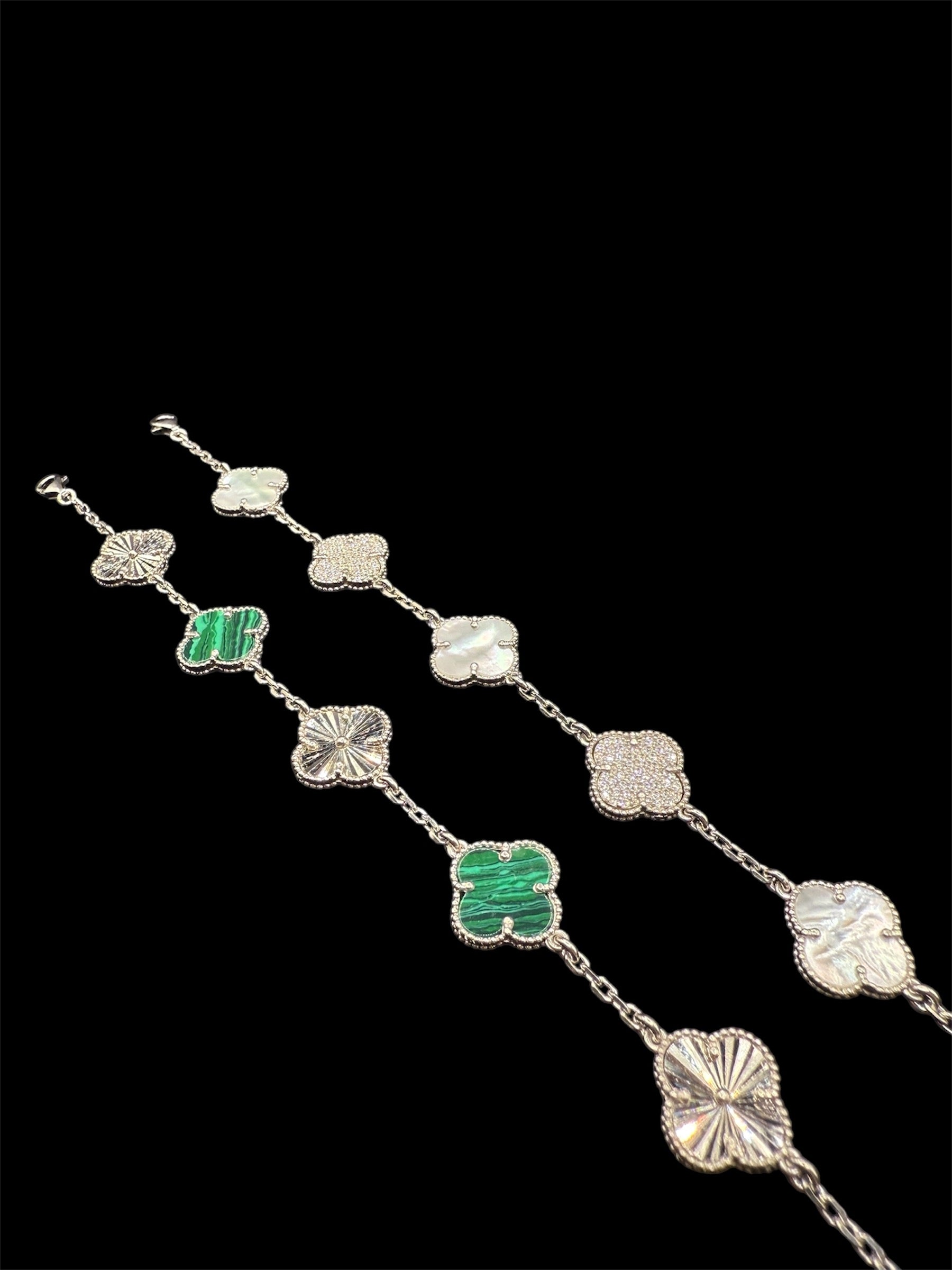 925 Ayar Gümüş Üzeri Altın Kaplama | Yonca Cleef 5'li Bileklik