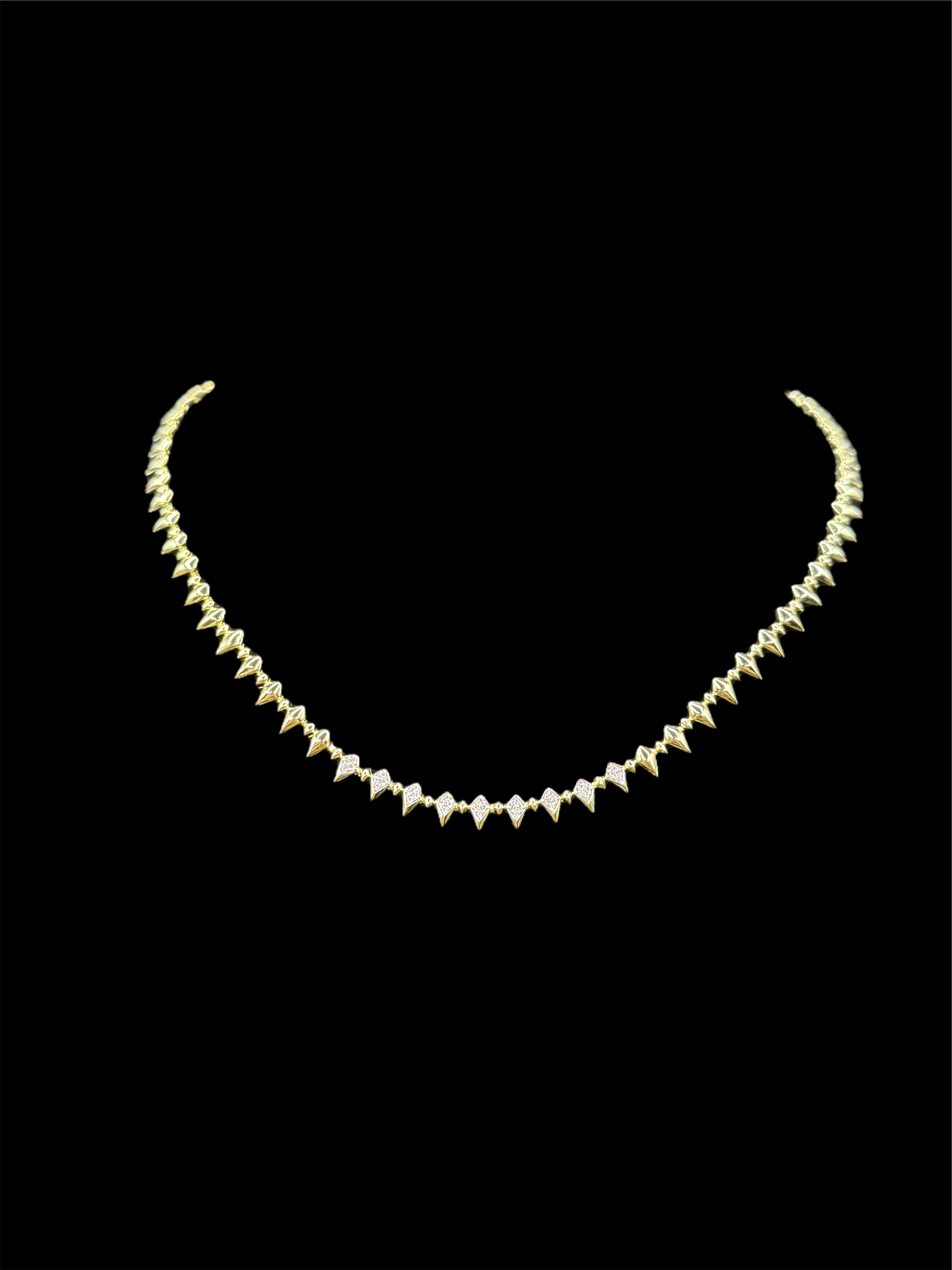 925 Ayar İthal Gümüş Üzeri Altın Kaplama | Altın Diken Kolye