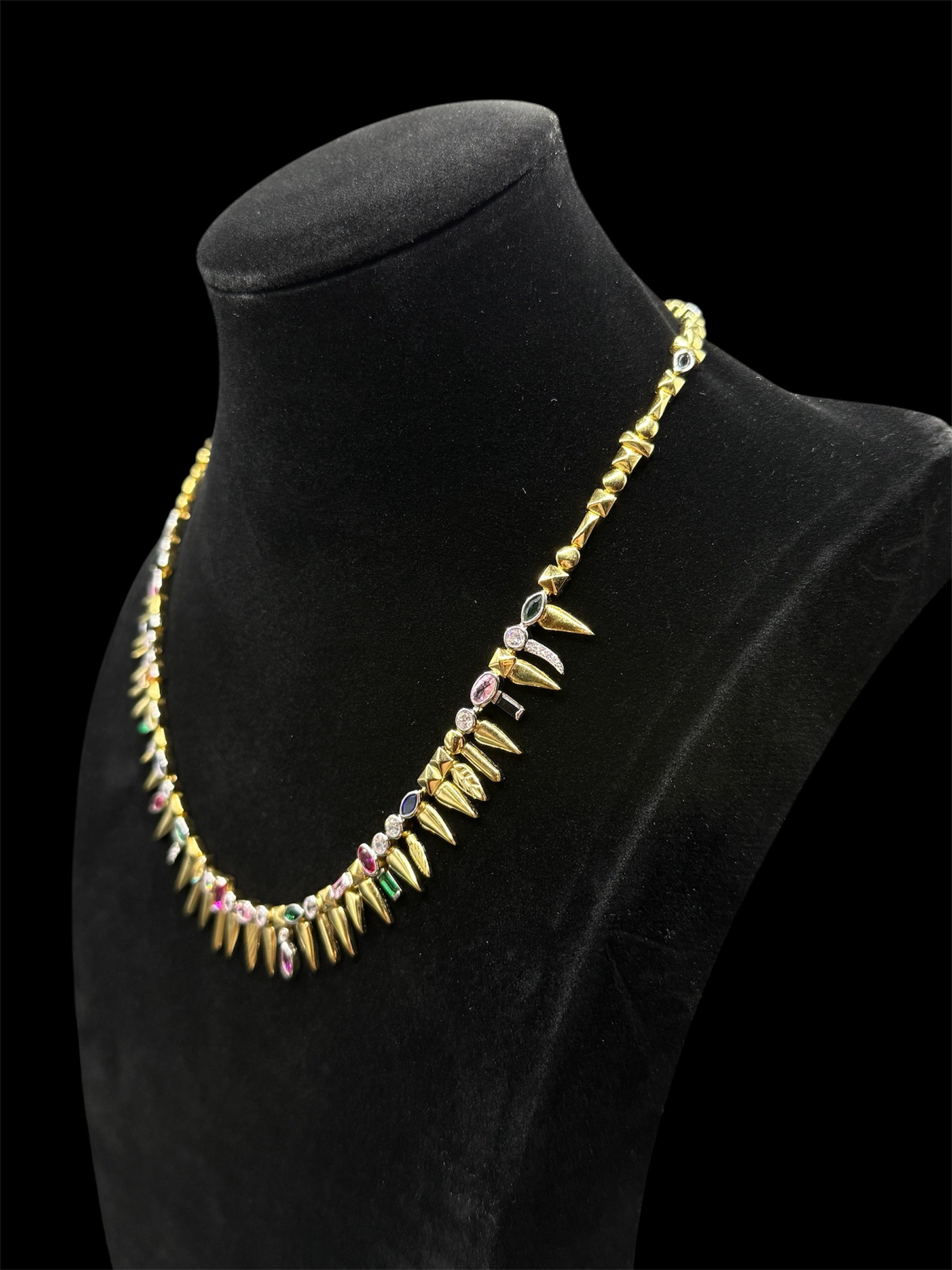 925 Ayar Gümüş Üzeri Altın Kaplama | Renkli Konfeti Kolye