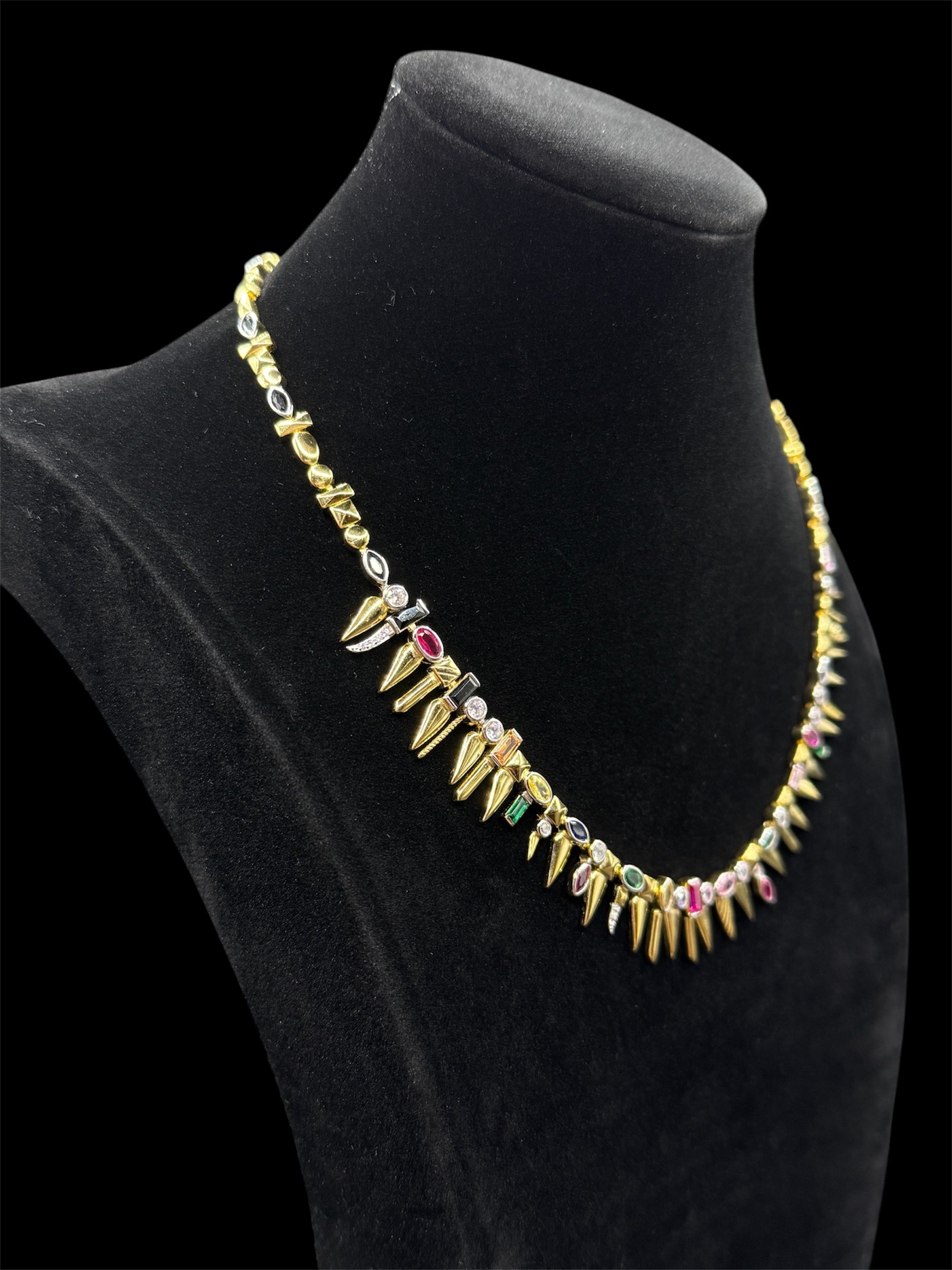 925 Ayar Gümüş Üzeri Altın Kaplama | Renkli Konfeti Kolye