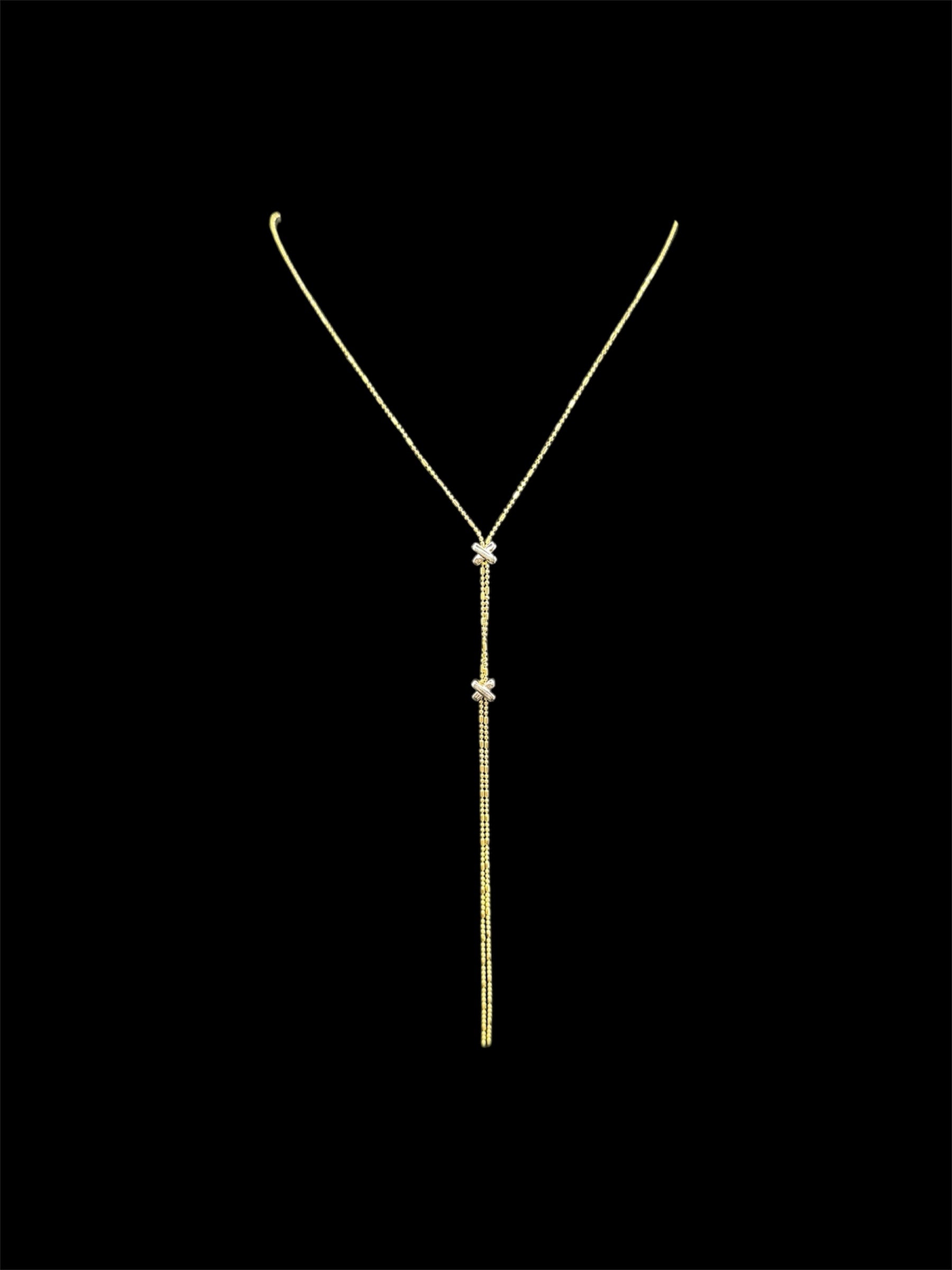 925 Ayar İthal Gümüş Üzeri Altın Kaplama | X-X Kolye