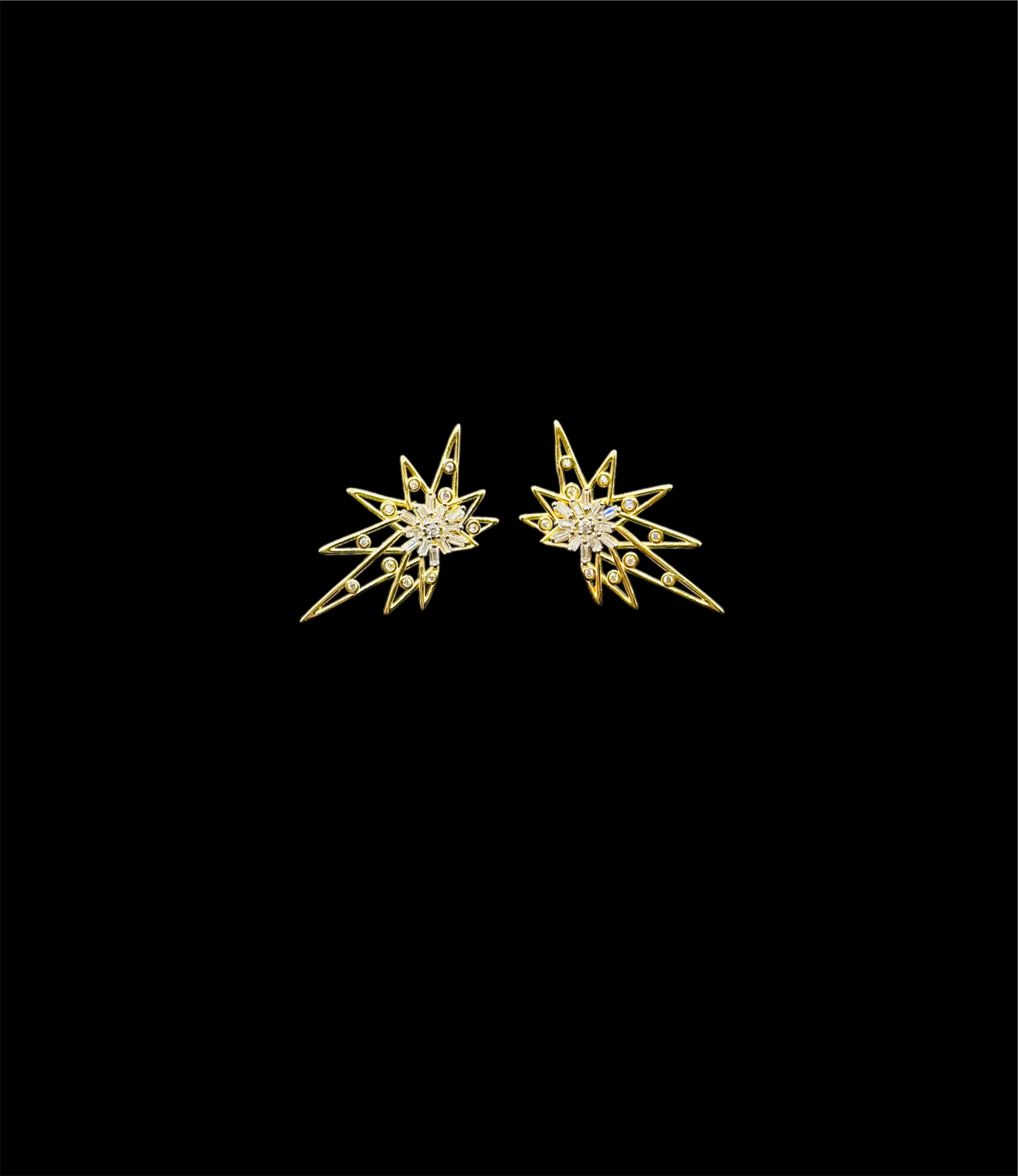 925 Ayar Gümüş Üzeri Altın Kaplama | Altın Nova Küpeler