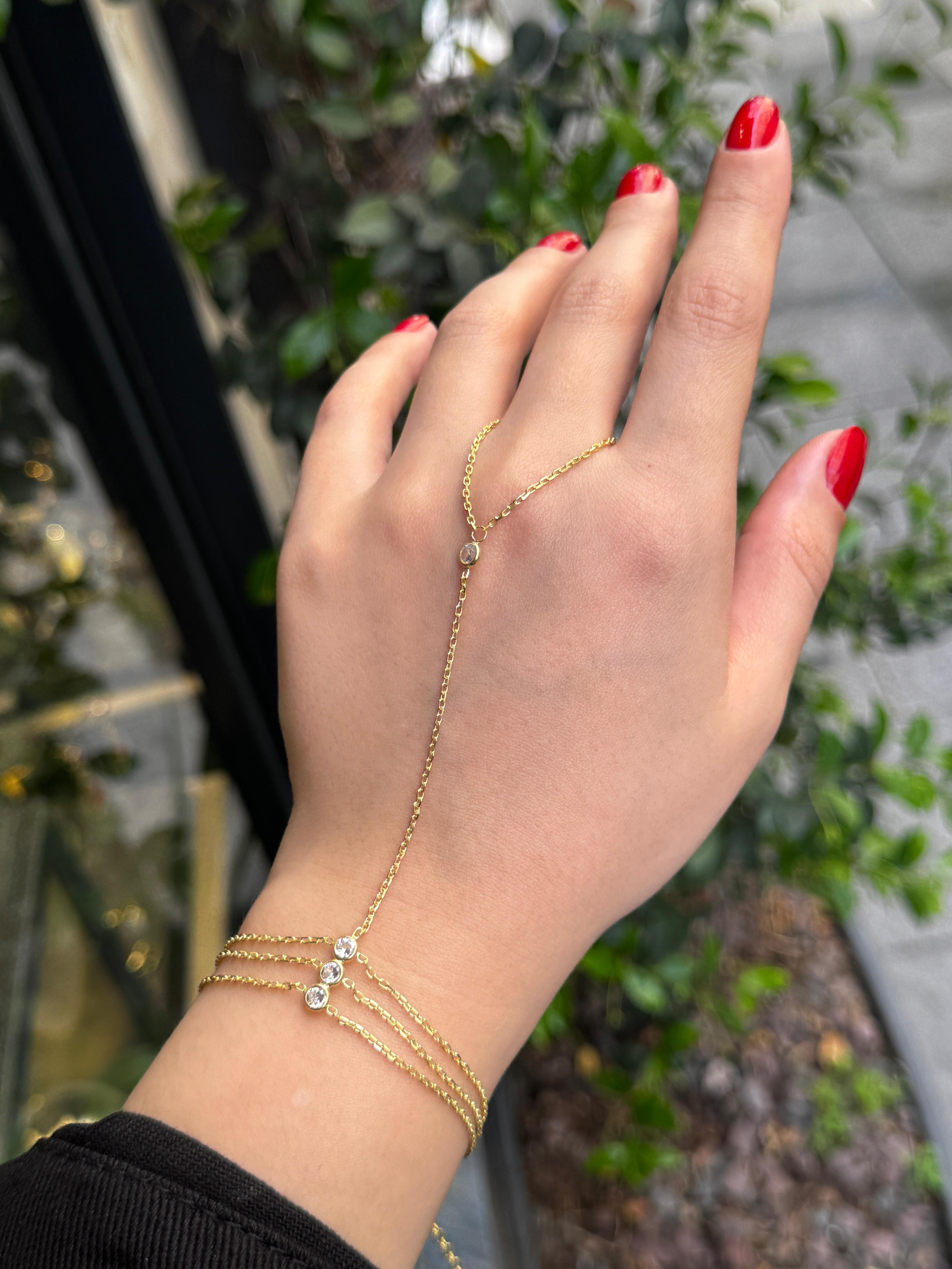 925 Ayar Gümüş Üzeri Altın Kaplama | Aurora Şahmeran - El Zinciri