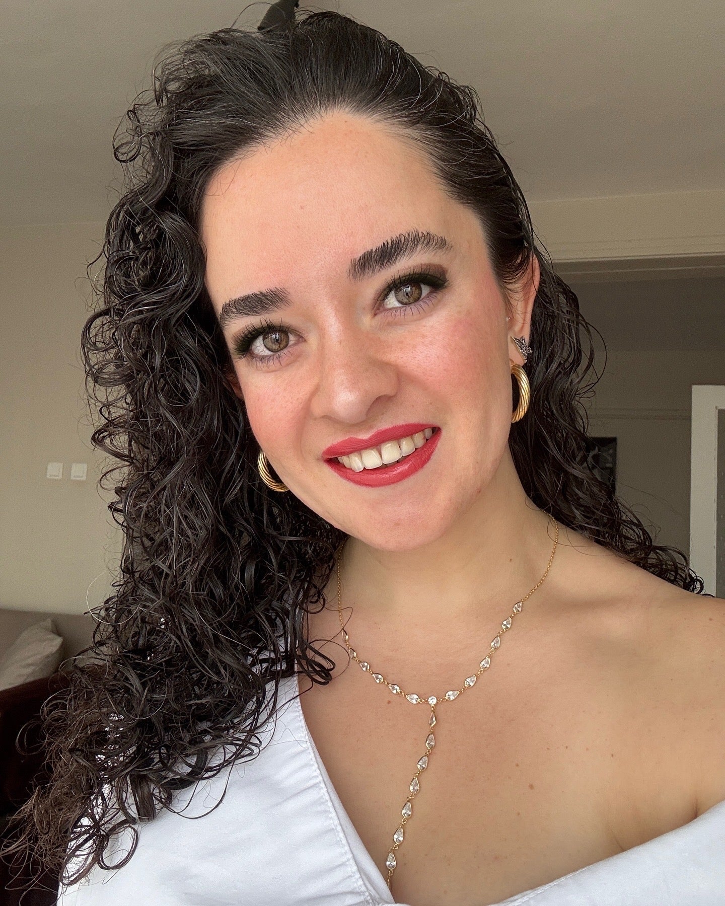 925 Ayar Gümüş Üzeri Altın Kaplama | Damla Yolu Y Kolye