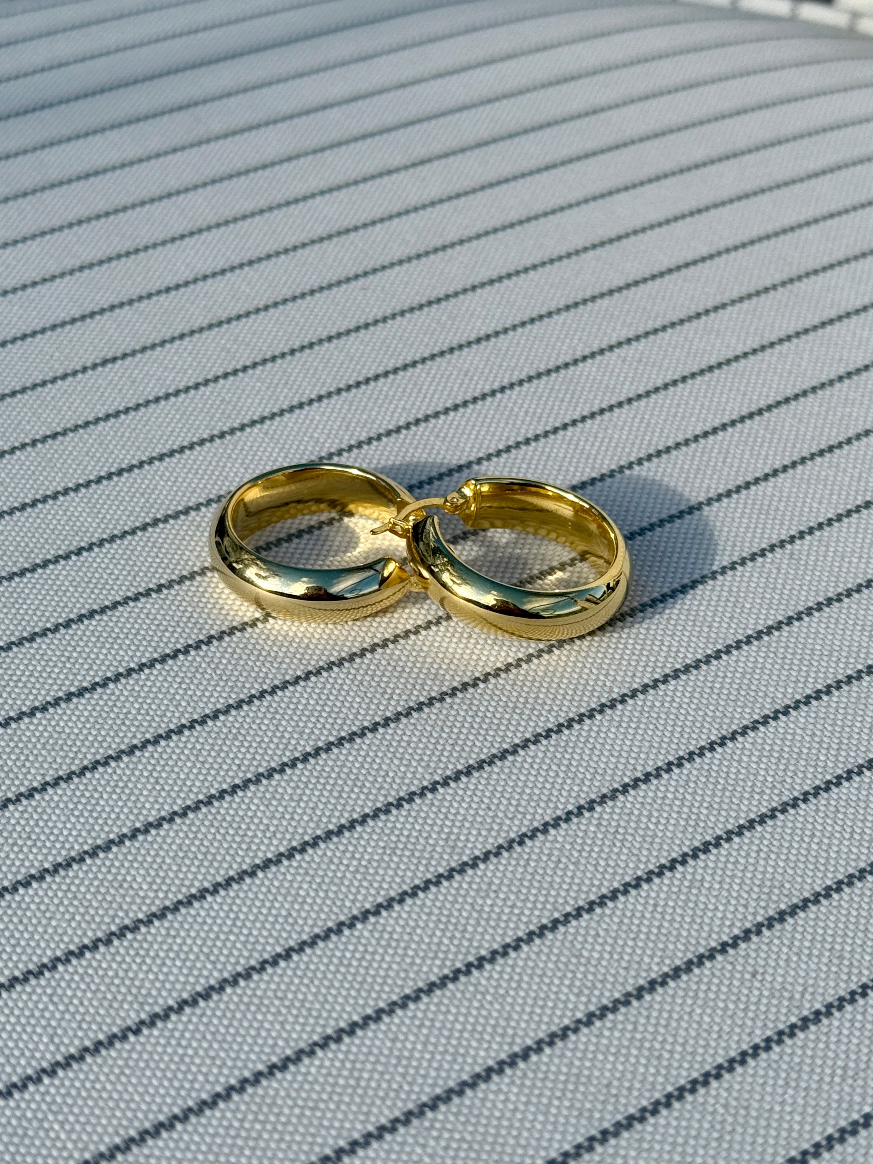 925 Ayar Gümüş Üzeri Altın Kaplama | Halka Küpe