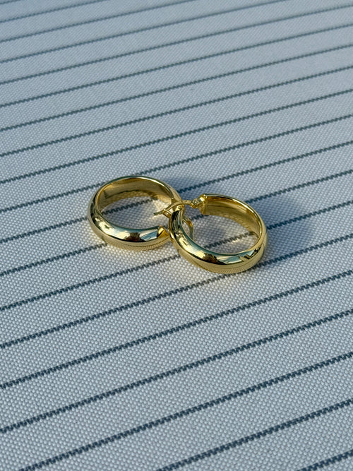 925 Ayar Gümüş Üzeri Altın Kaplama | Halka Küpe