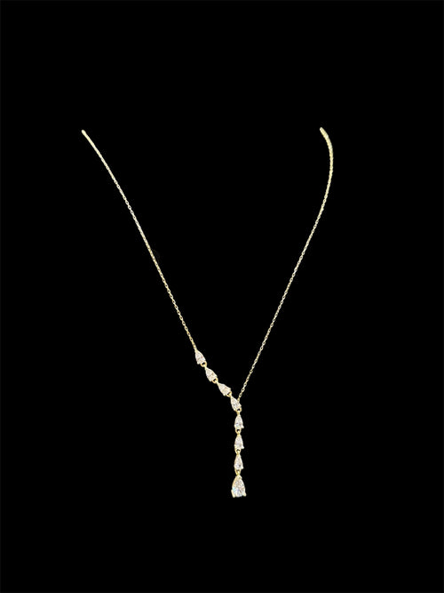 925 Ayar Gümüş Üzeri Altın Kaplama | Işık Damlası Yolu Kolye