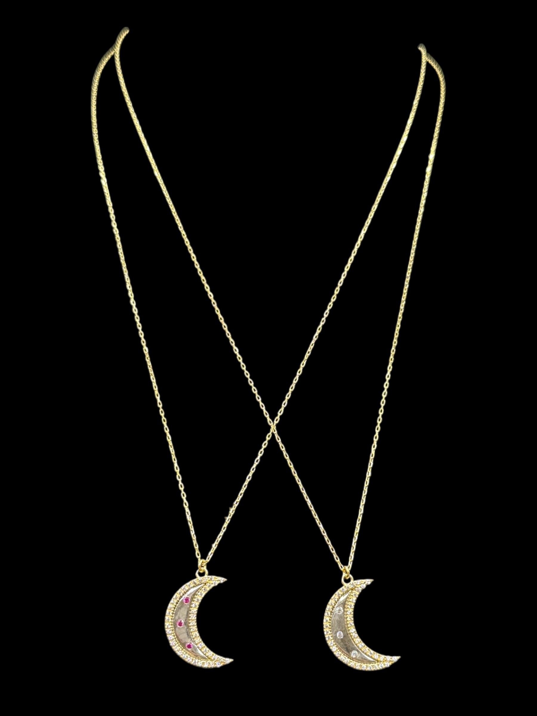 925 Ayar İthal Gümüş Üzeri Altın Kaplama | Hilal Kolye