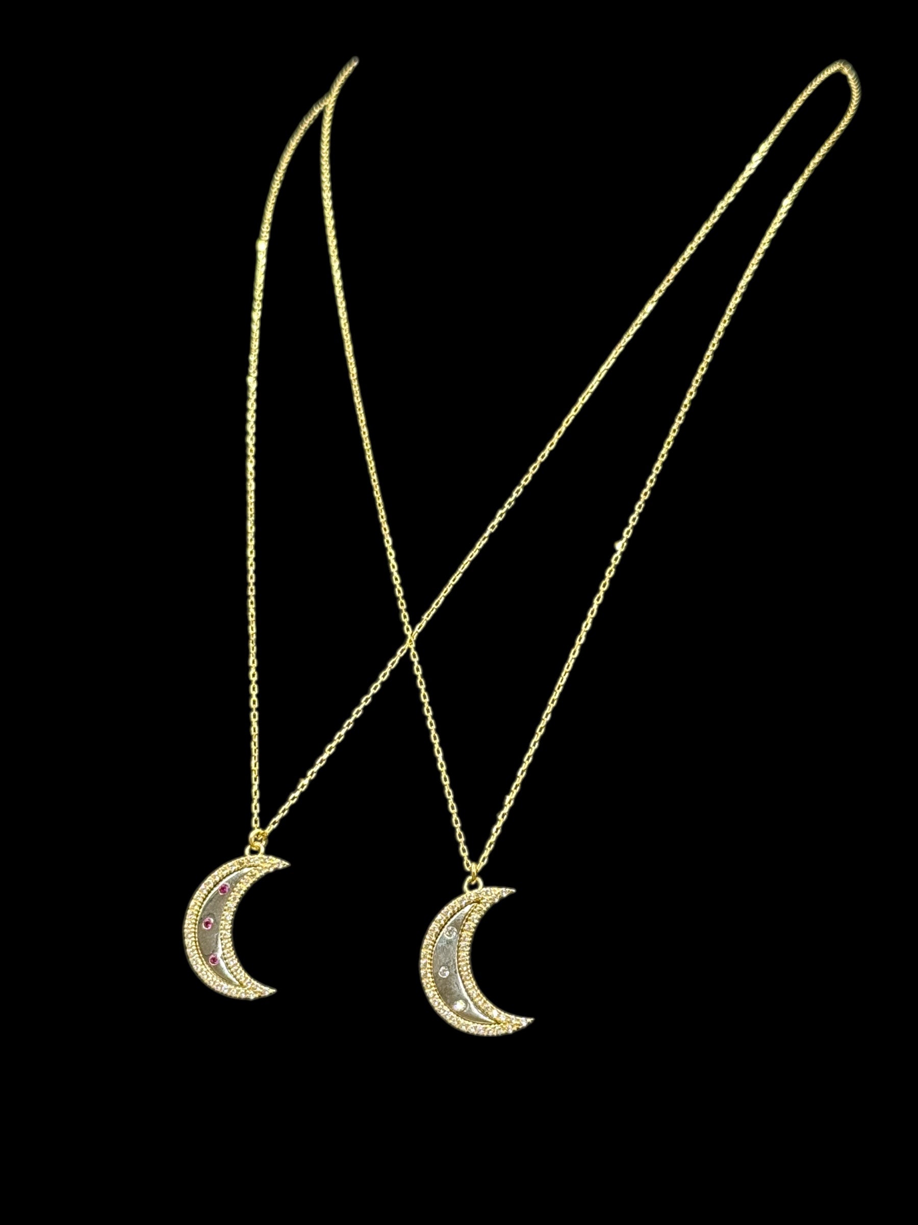 925 Ayar İthal Gümüş Üzeri Altın Kaplama | Hilal Kolye