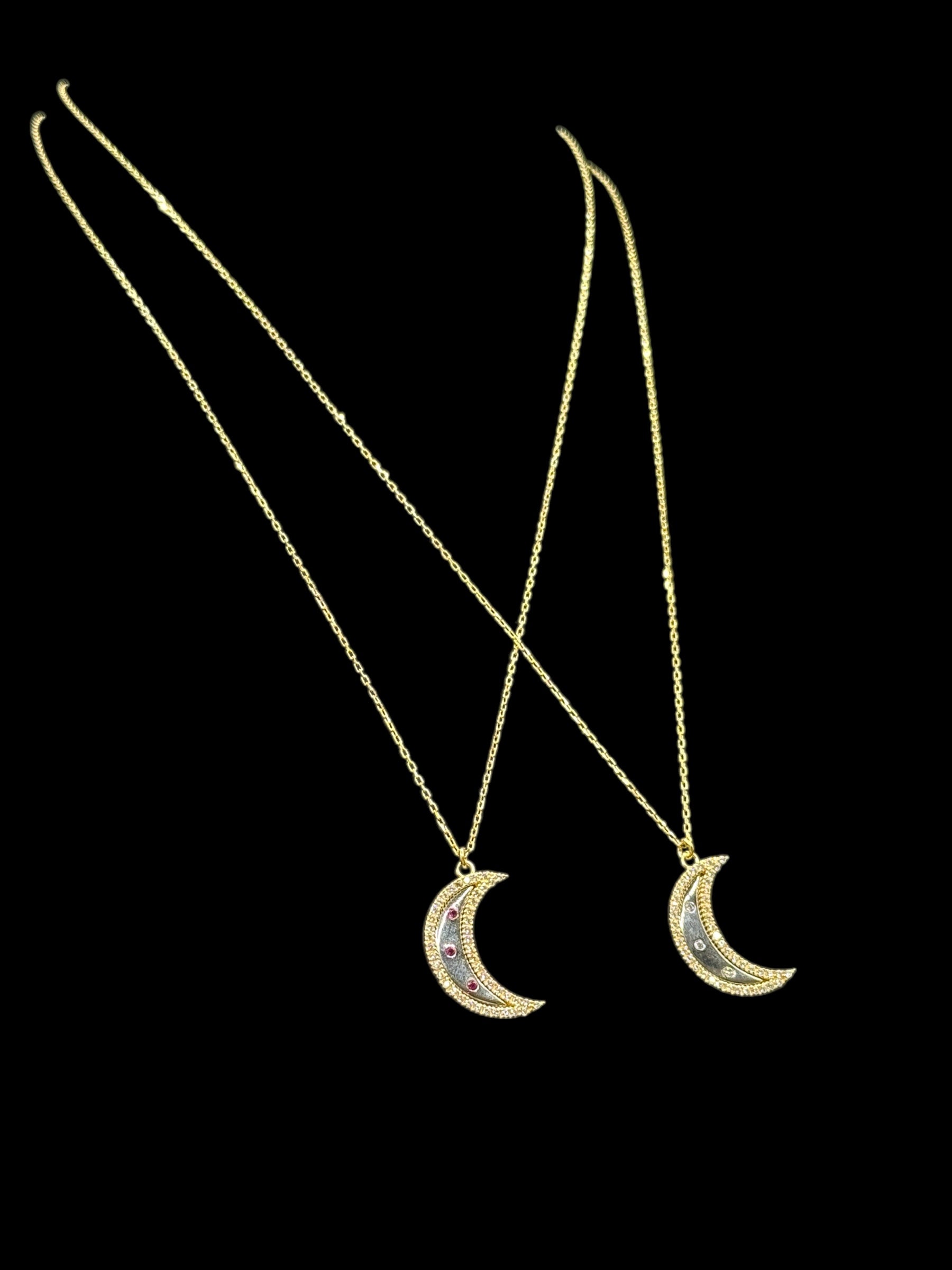 925 Ayar İthal Gümüş Üzeri Altın Kaplama | Hilal Kolye