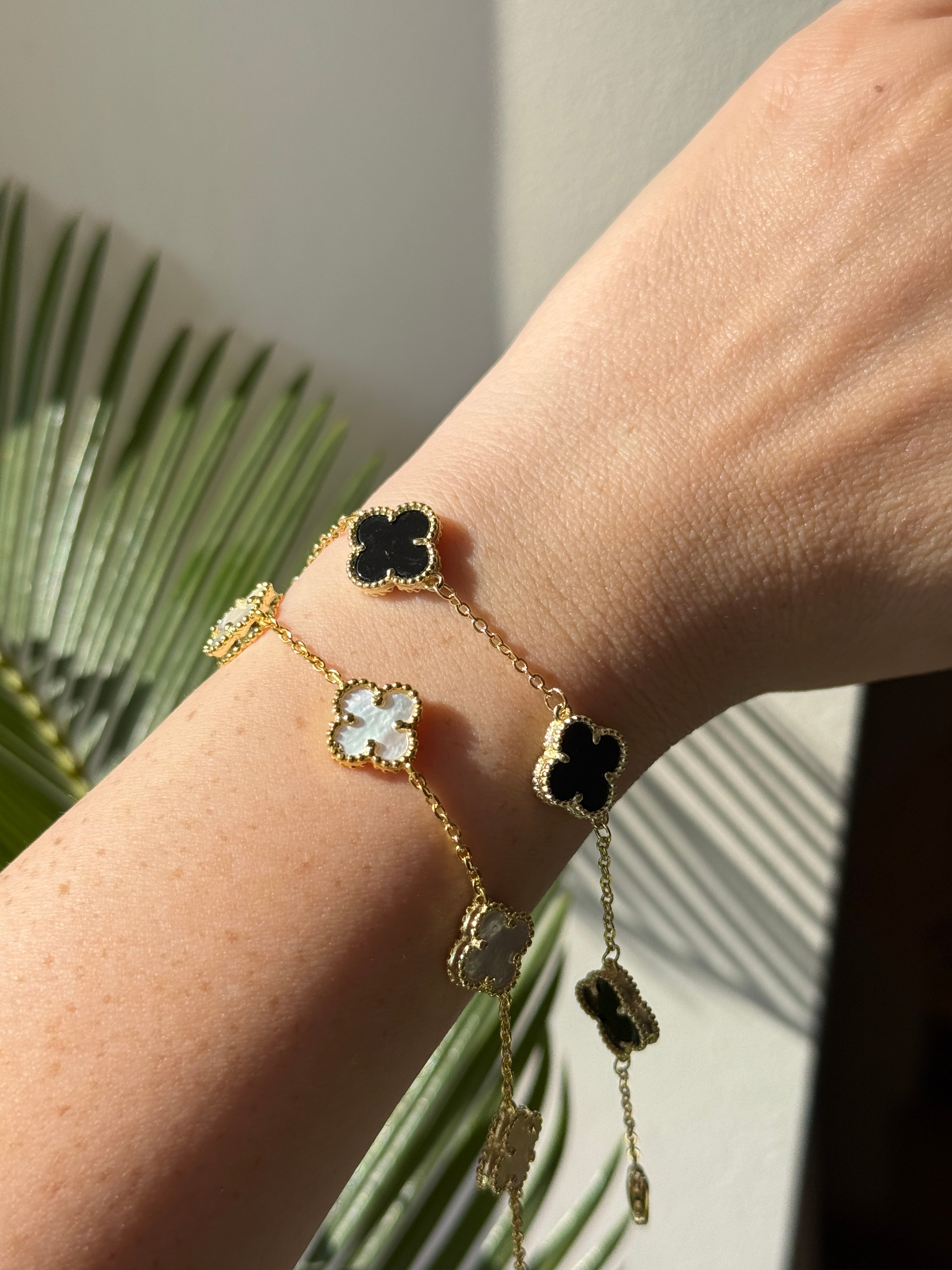 925 Ayar İthal Gümüş Üzeri Altın Kaplama | Marka İthal Yonca Bileklik