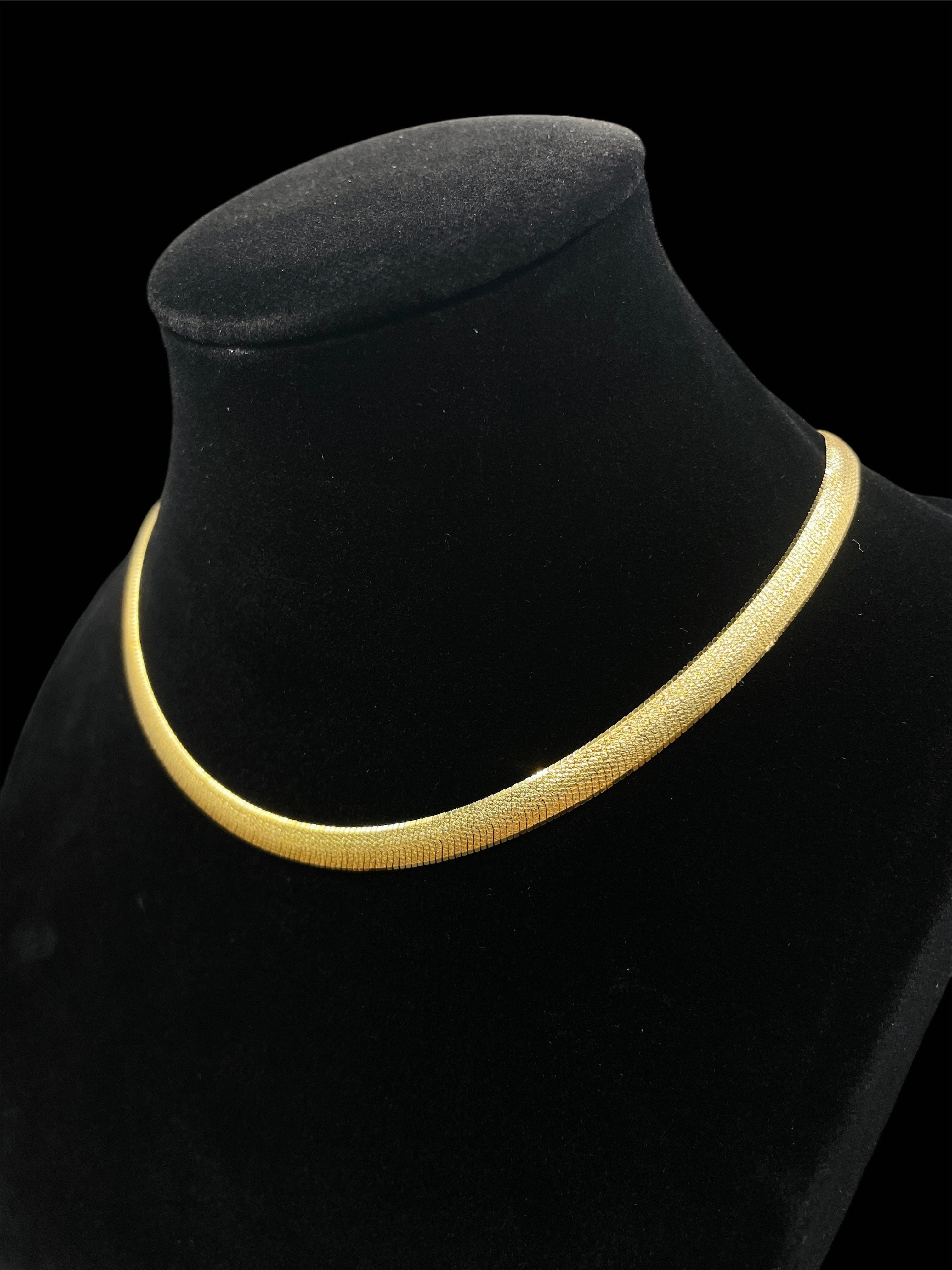 925 Ayar Gümüş Üzeri Altın Kaplama | Kalın İtalyan Balık Sırtı Kolye