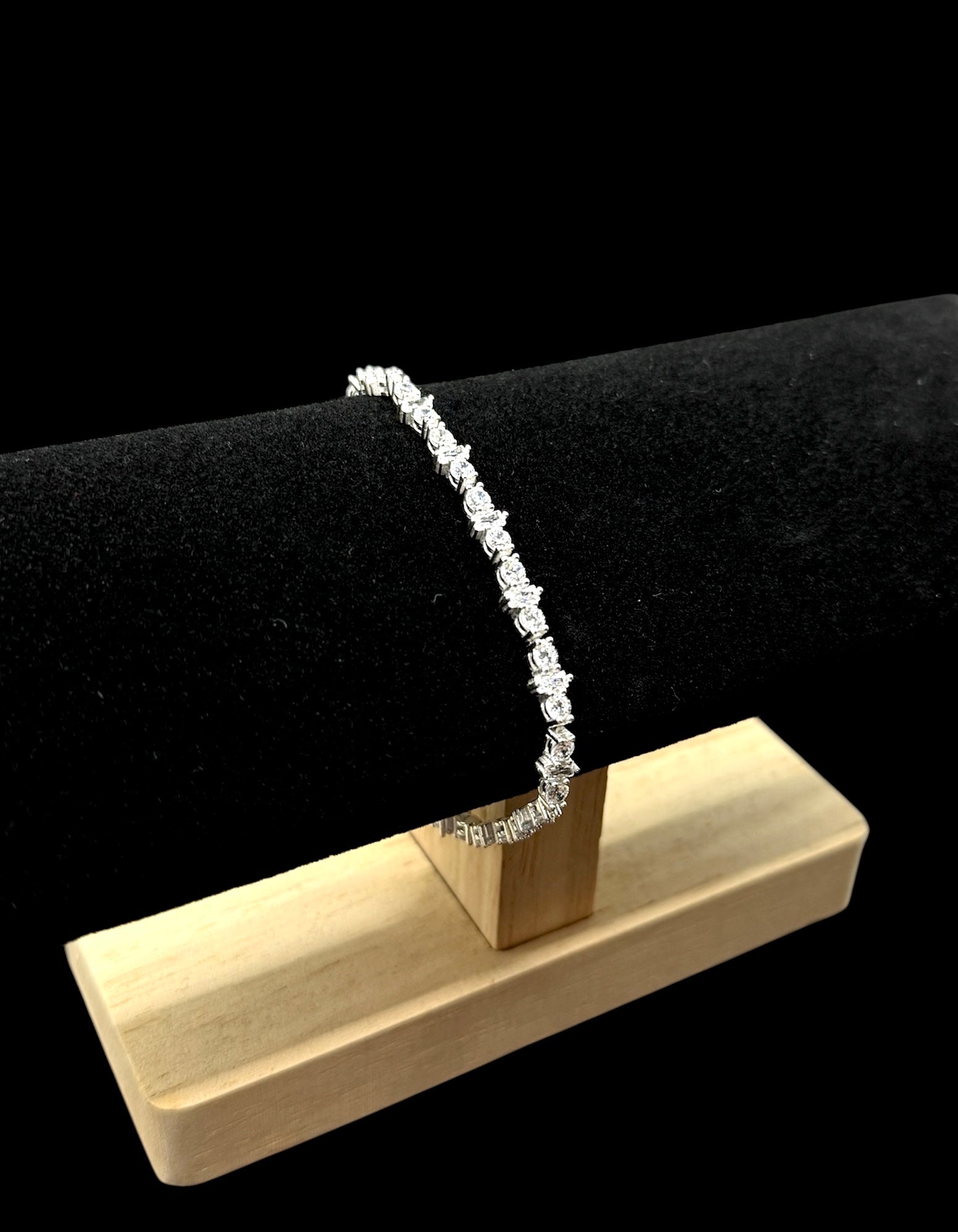 925 Ayar Gümüş Üzeri Altın Kaplama | Kristal Su Yolu Bileklik