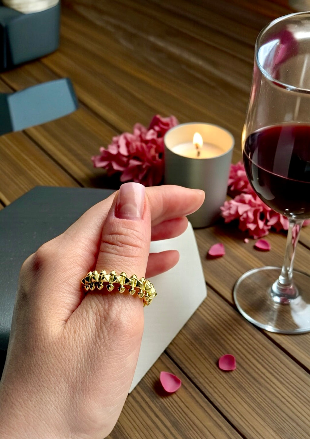 925 Ayar Gümüş Üzeri Altın Kaplama | Marka İthal CRT Yüzük