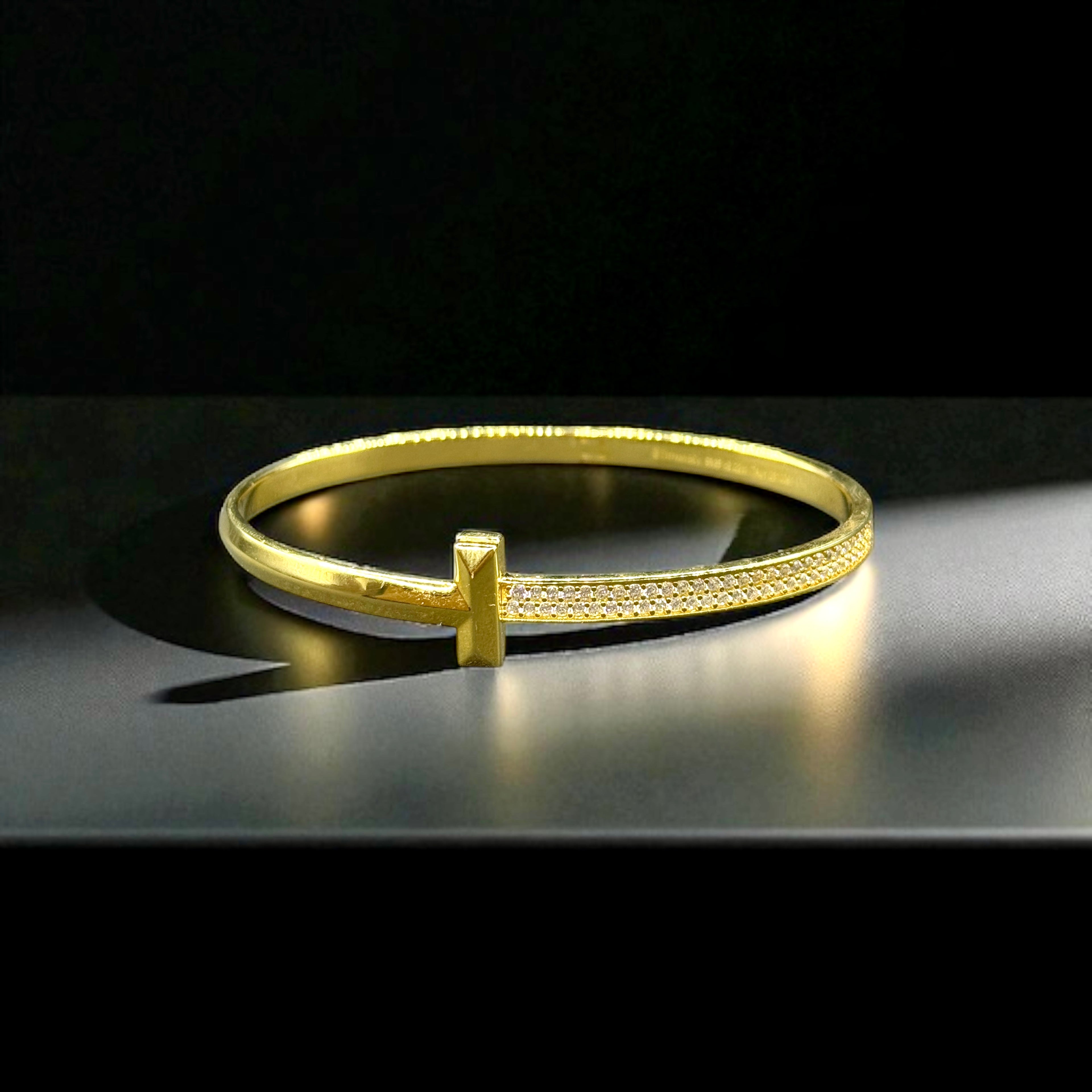 925 Ayar Gümüş Üzeri Altın Kaplama | Marka İthal T Kelepçe