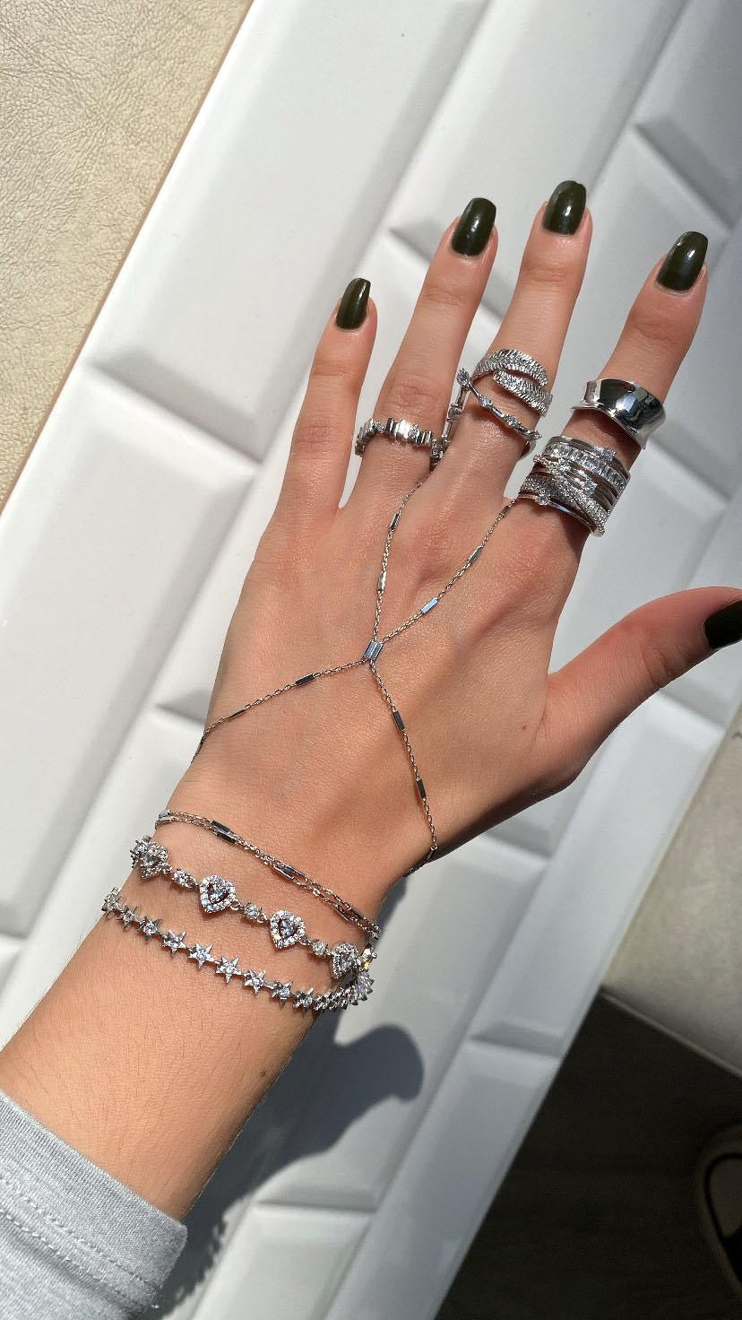 925 Ayar Gümüş Üzeri Altın Kaplama | Mini Çubuklu Şahmeran - El Zinciri