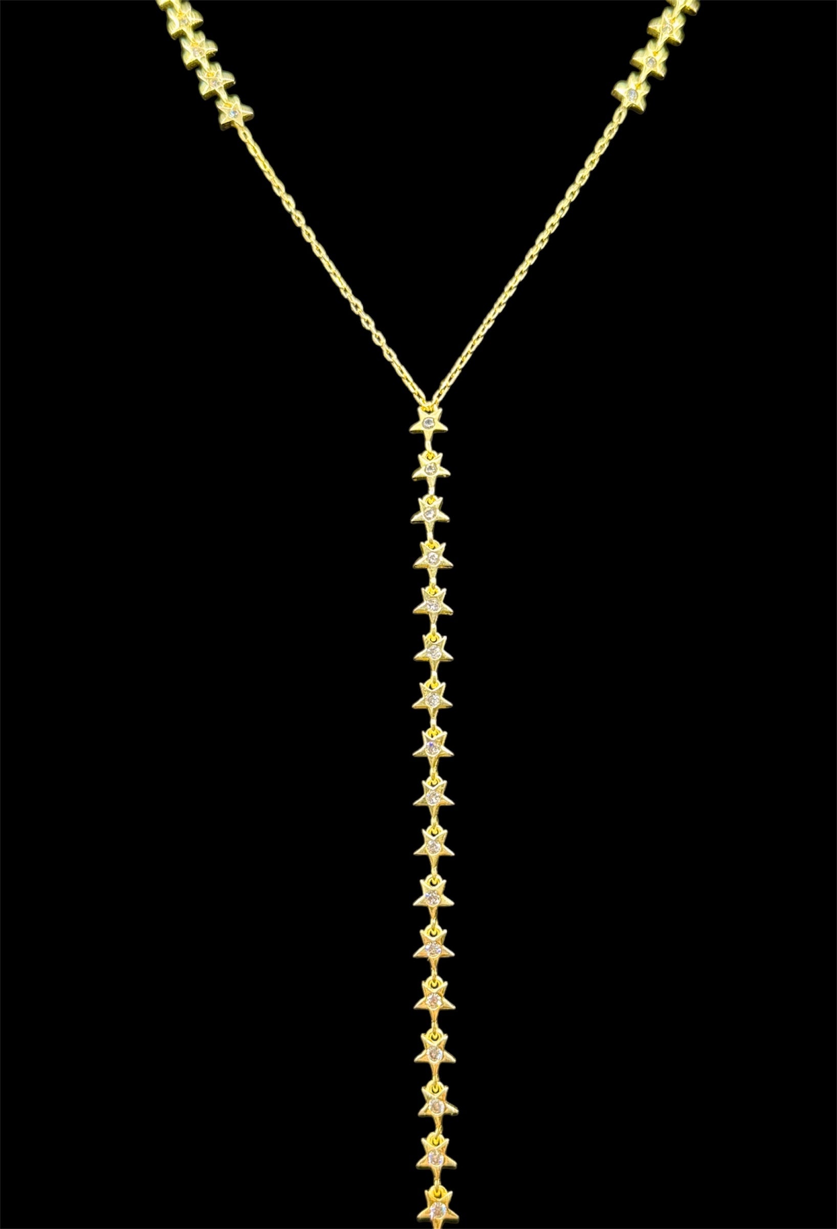 925 Ayar Gümüş Üzeri Altın Kaplama | Y Yıldız Kolye