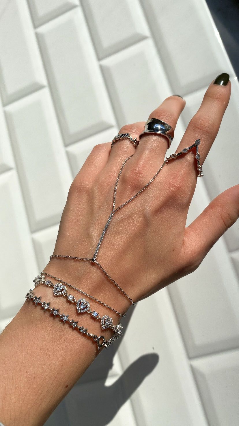 925 Ayar Gümüş Üzeri Altın Kaplama | Yarım Su Yolu Şahmeran - El Zinciri