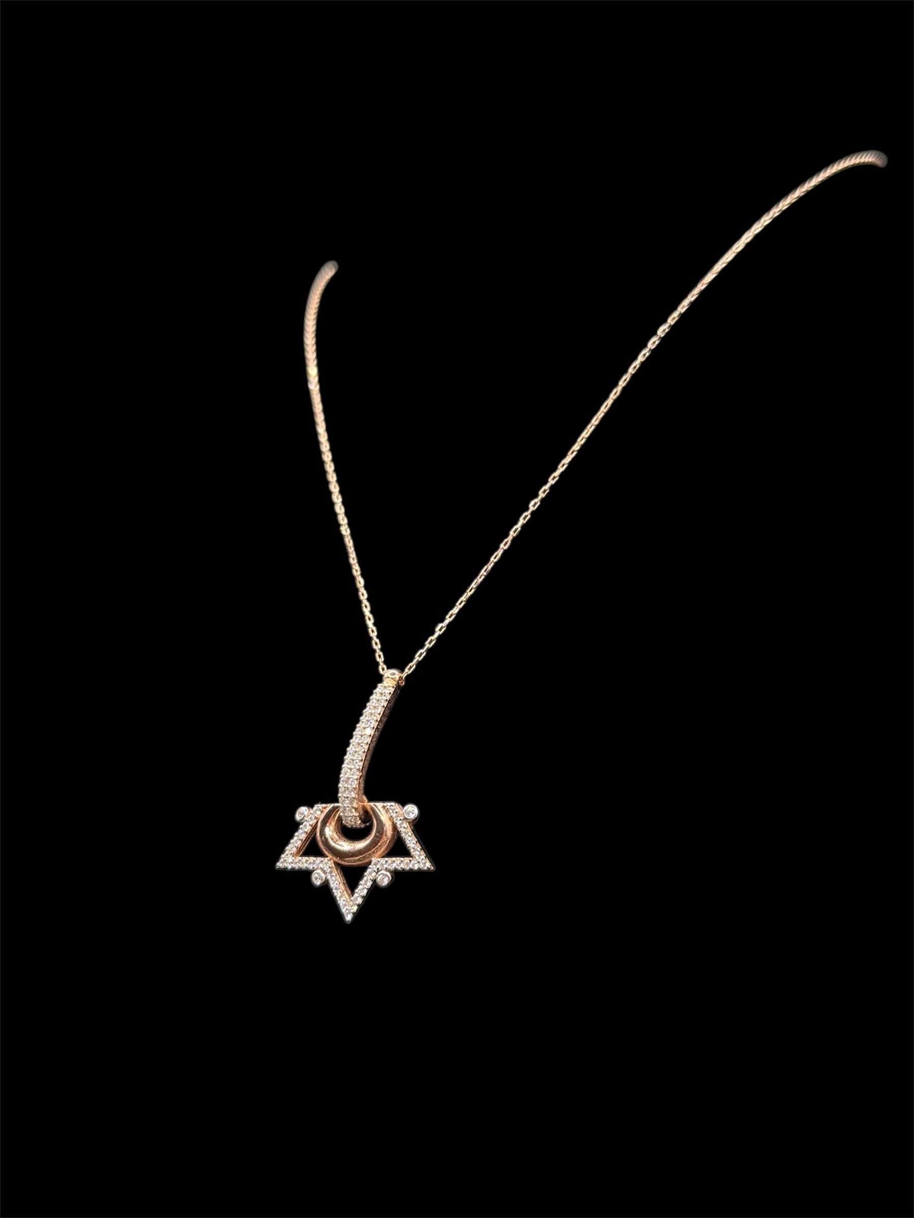 925 Ayar Gümüş Üzeri Altın Kaplama | Yıldız Işığı Kolye