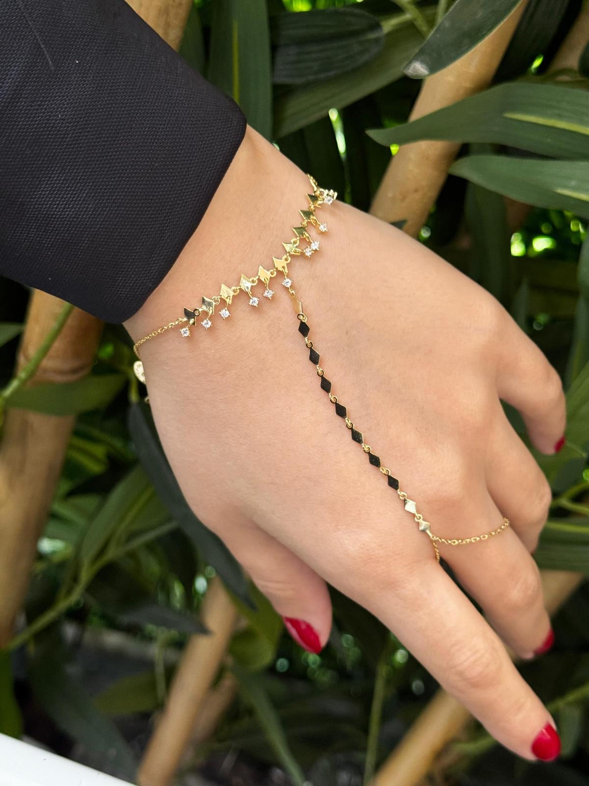 925 Ayar İthal Gümüş Üzeri Altın Kaplama | Bilekten Parmağa Uzanan Altın Şahmeran