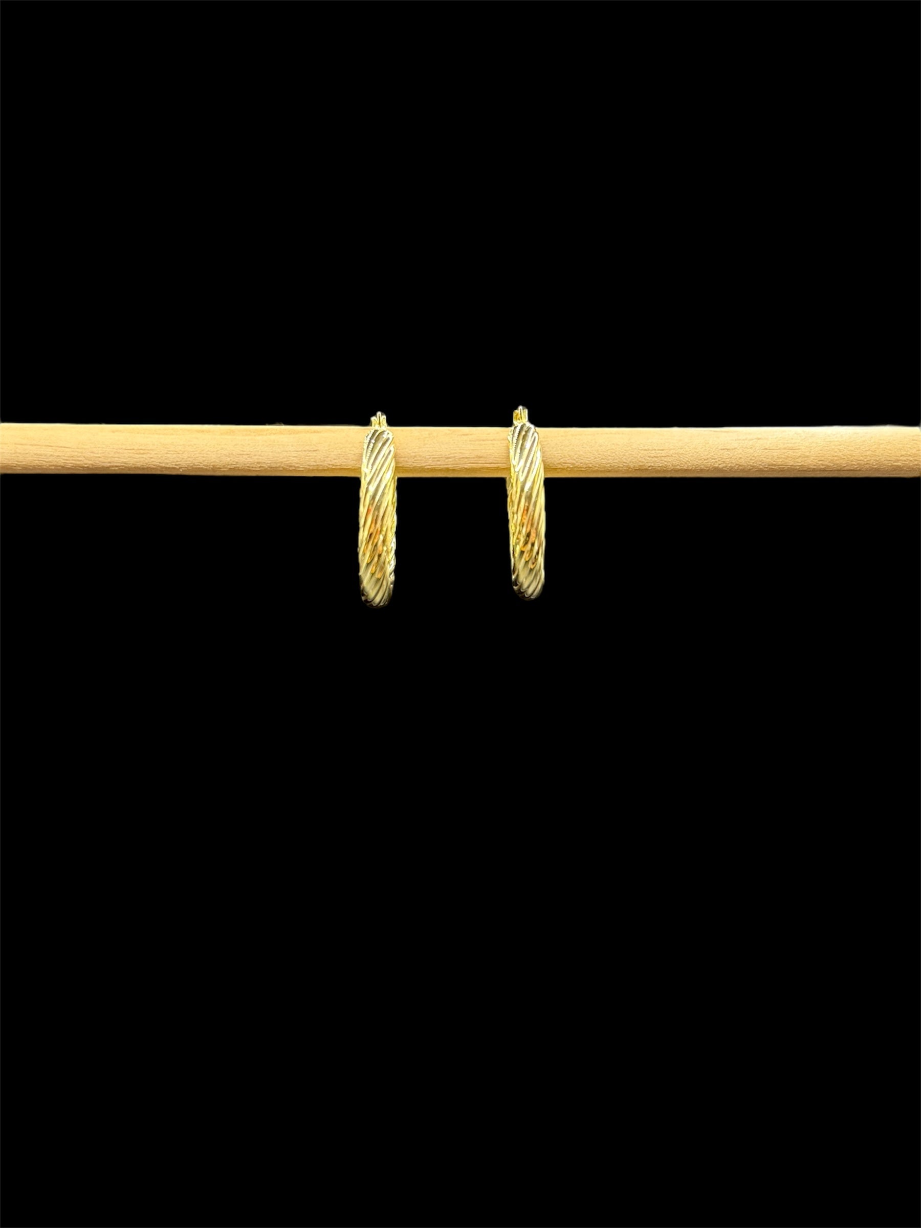 925 Ayar İthal Gümüş Üzeri Altın Kaplama | Burma Halka Küpe