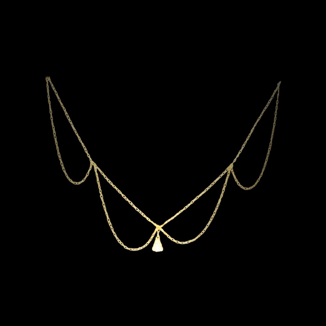 925 Ayar İthal Gümüş Üzeri Altın Kaplama | Damla Choker Kolye