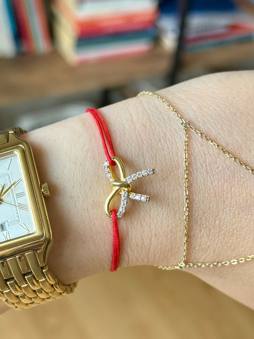 925 Ayar Gümüş Üzeri Altın Kaplama | İpli Sen&Ben Bileklik