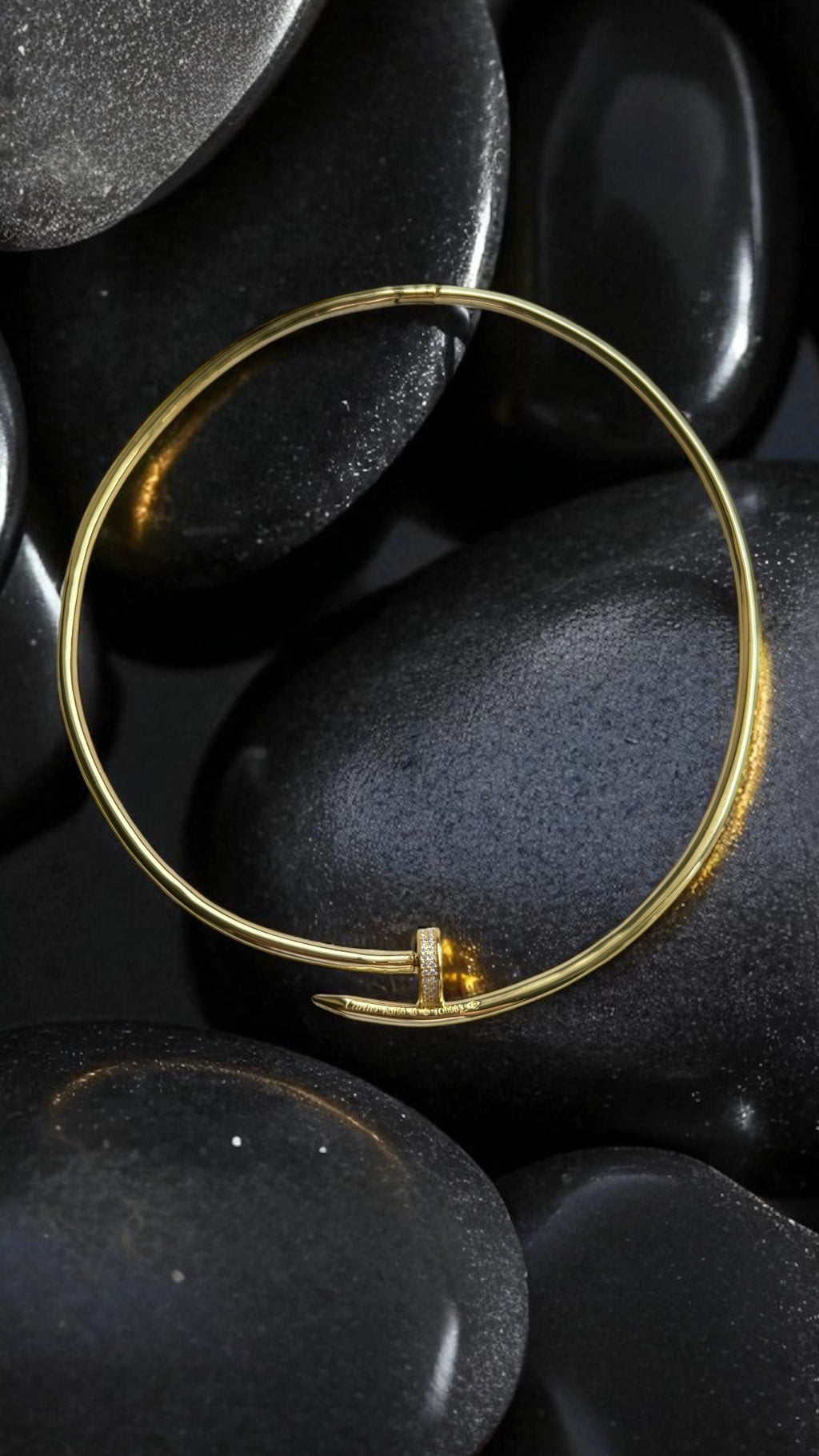 925 Ayar İthal Gümüş Üzeri Altın Kaplama | İthal Marka CRT Mozanit Taşlı Choker Kolye