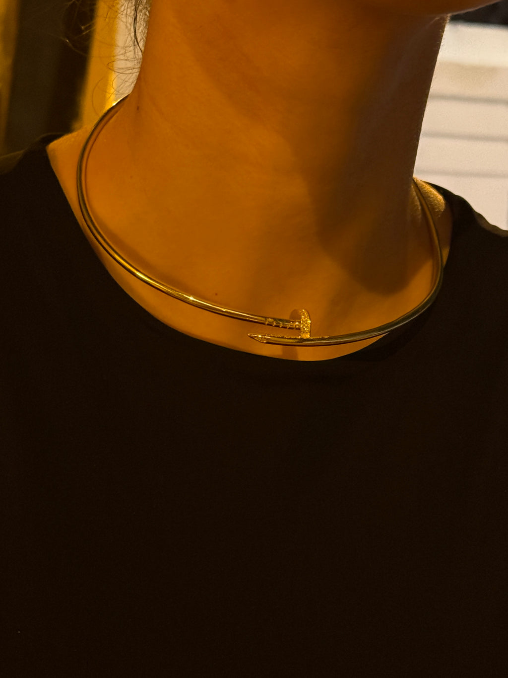 925 Ayar İthal Gümüş Üzeri Altın Kaplama | İthal Marka CRT Mozanit Taşlı Choker Kolye