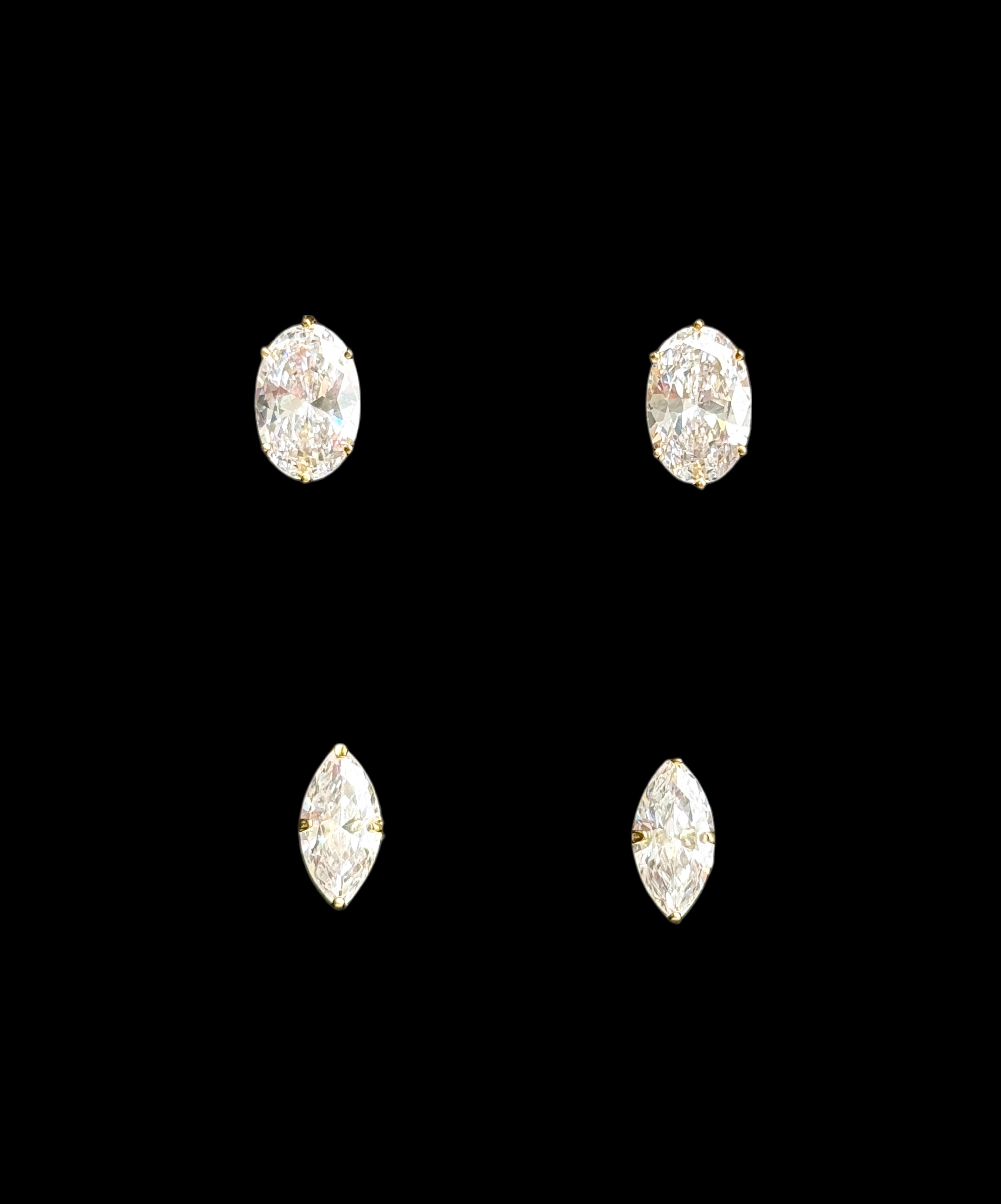 925 Ayar İthal Gümüş Üzeri Altın Kaplama | İthal Oval Küpe