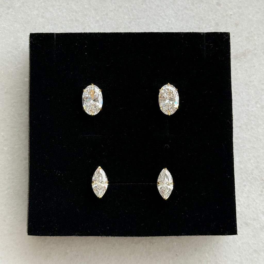 925 Ayar İthal Gümüş Üzeri Altın Kaplama | İthal Oval Küpe