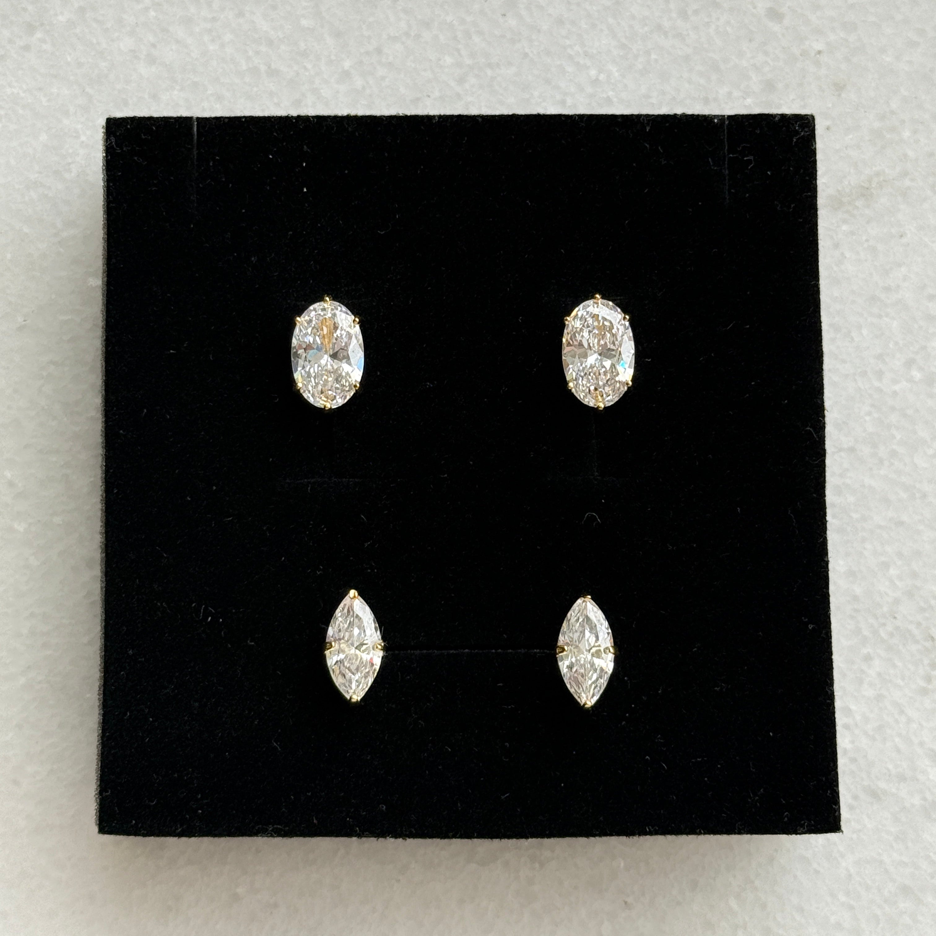 925 Ayar İthal Gümüş Üzeri Altın Kaplama | İthal Oval Küpe