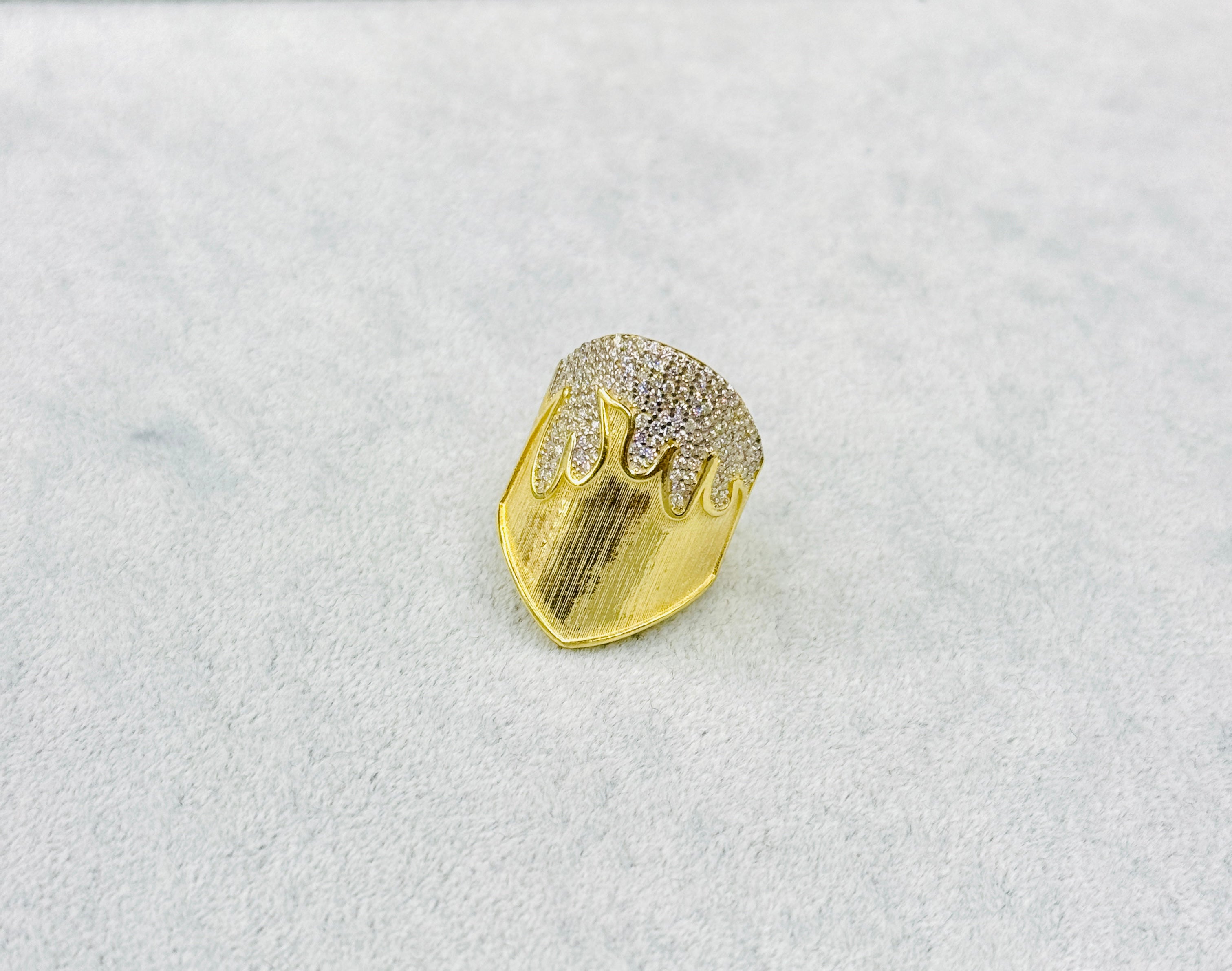 925 Ayar İthal Gümüş Üzeri Altın Kaplama | Kalkan Yüzük