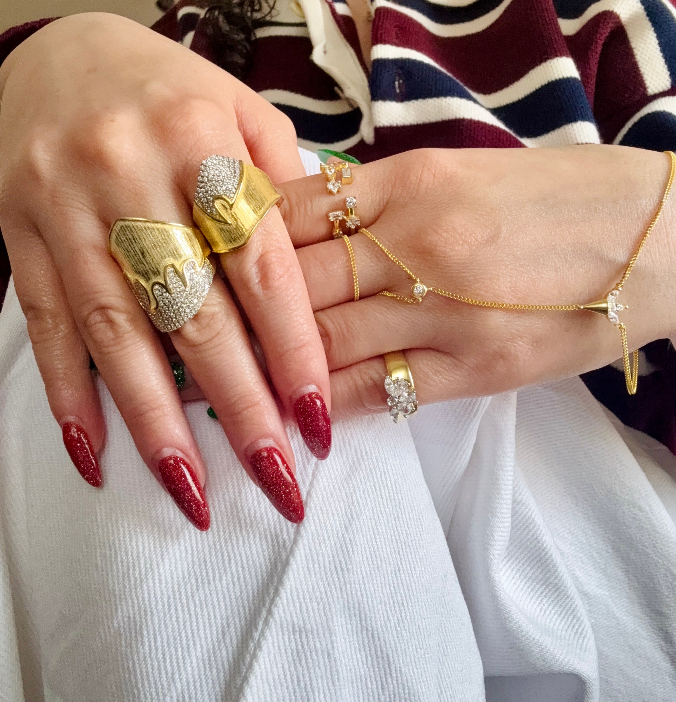 925 Ayar İthal Gümüş Üzeri Altın Kaplama | Kalkan Yüzük