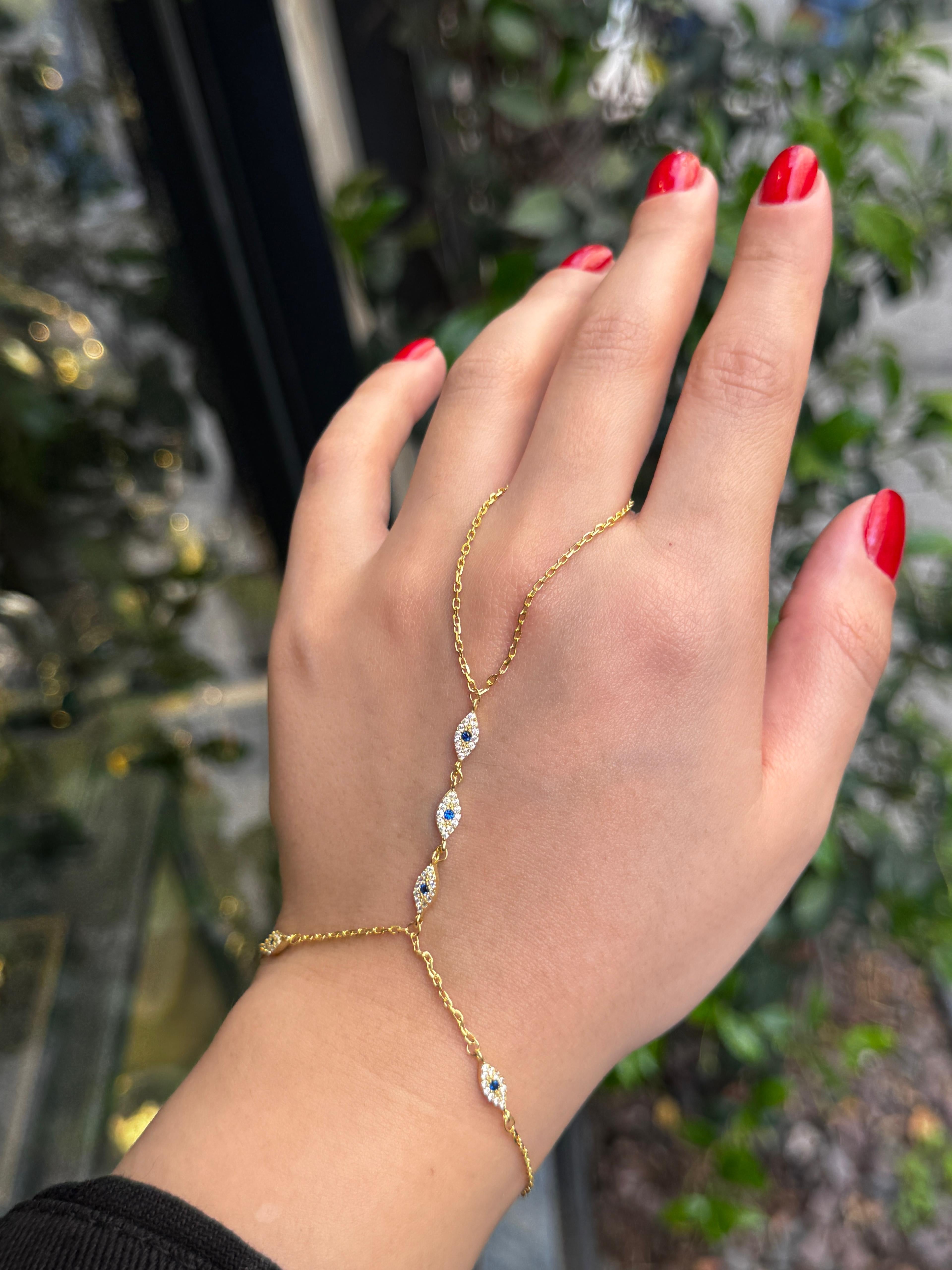 925 Ayar İthal Gümüş Üzeri Altın Kaplama | Nazar Göz Şahmeran