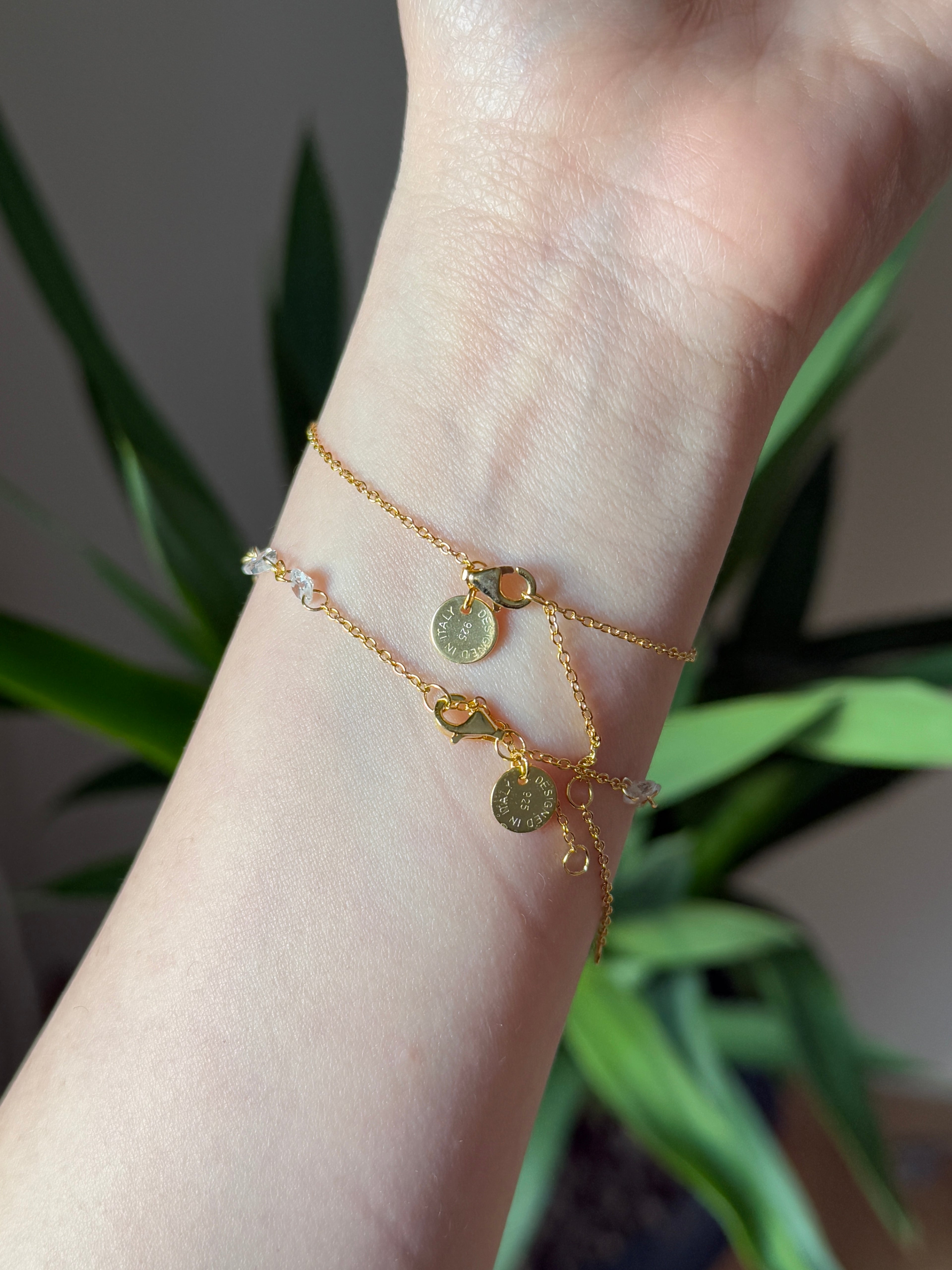 925 Ayar İthal Gümüş Üzeri Altın Kaplama | Su Damlası Şahmeran - El Zinciri