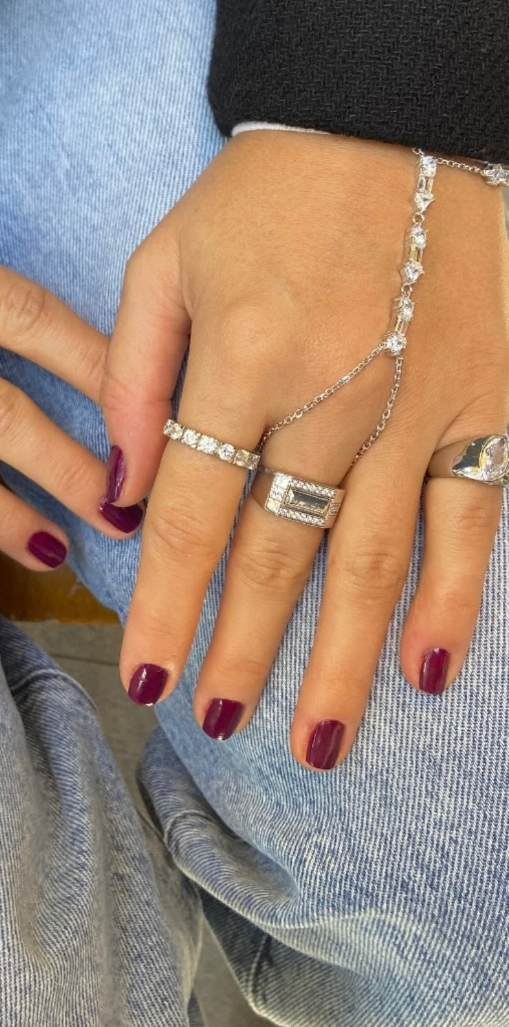 925 Ayar İthal Gümüş Üzeri Altın Kaplama | Taşlı Ok Şahmeran - El Zinciri