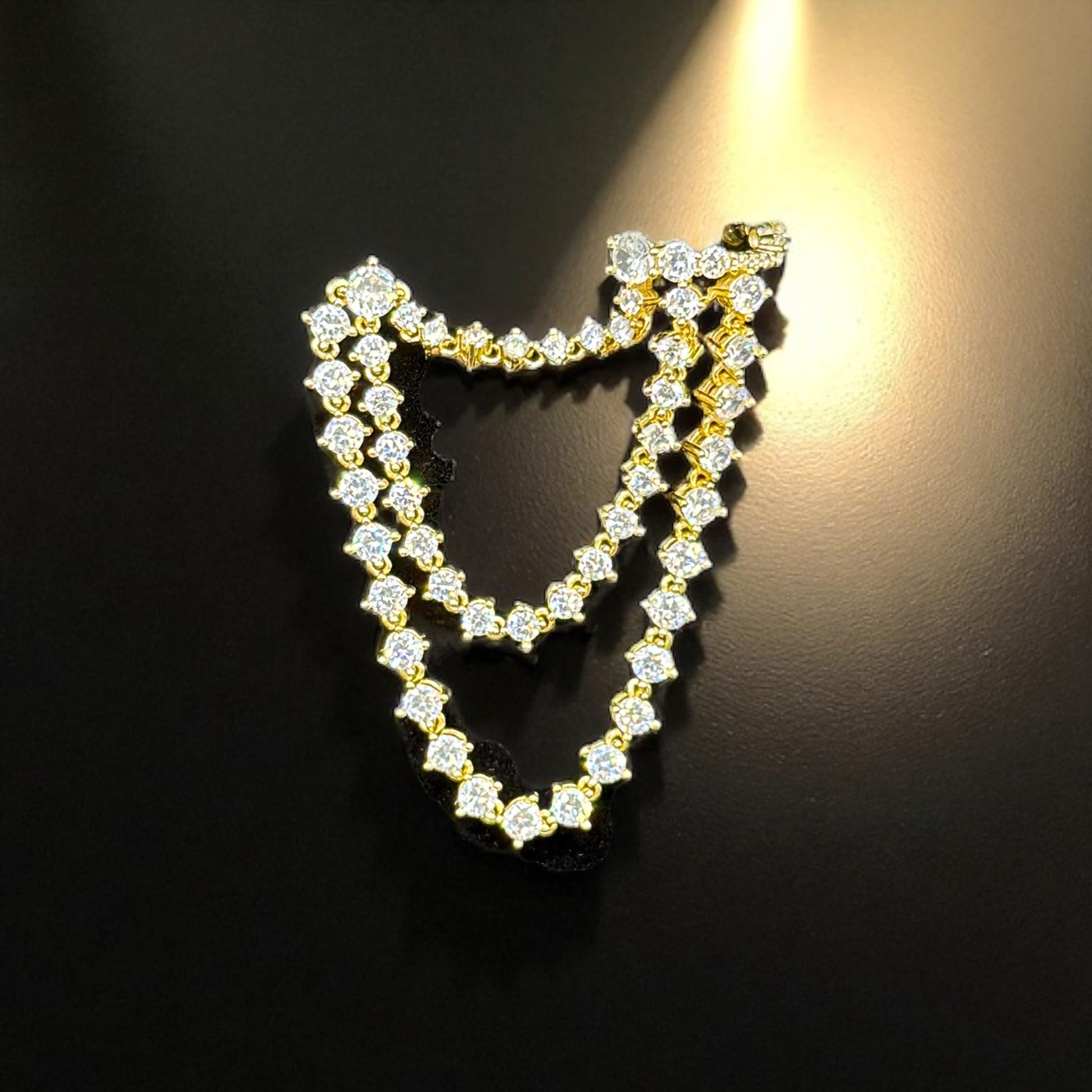 925 Ayar İthal Gümüş Üzeri Altın Kaplama |  Vega Cuff & Küpe