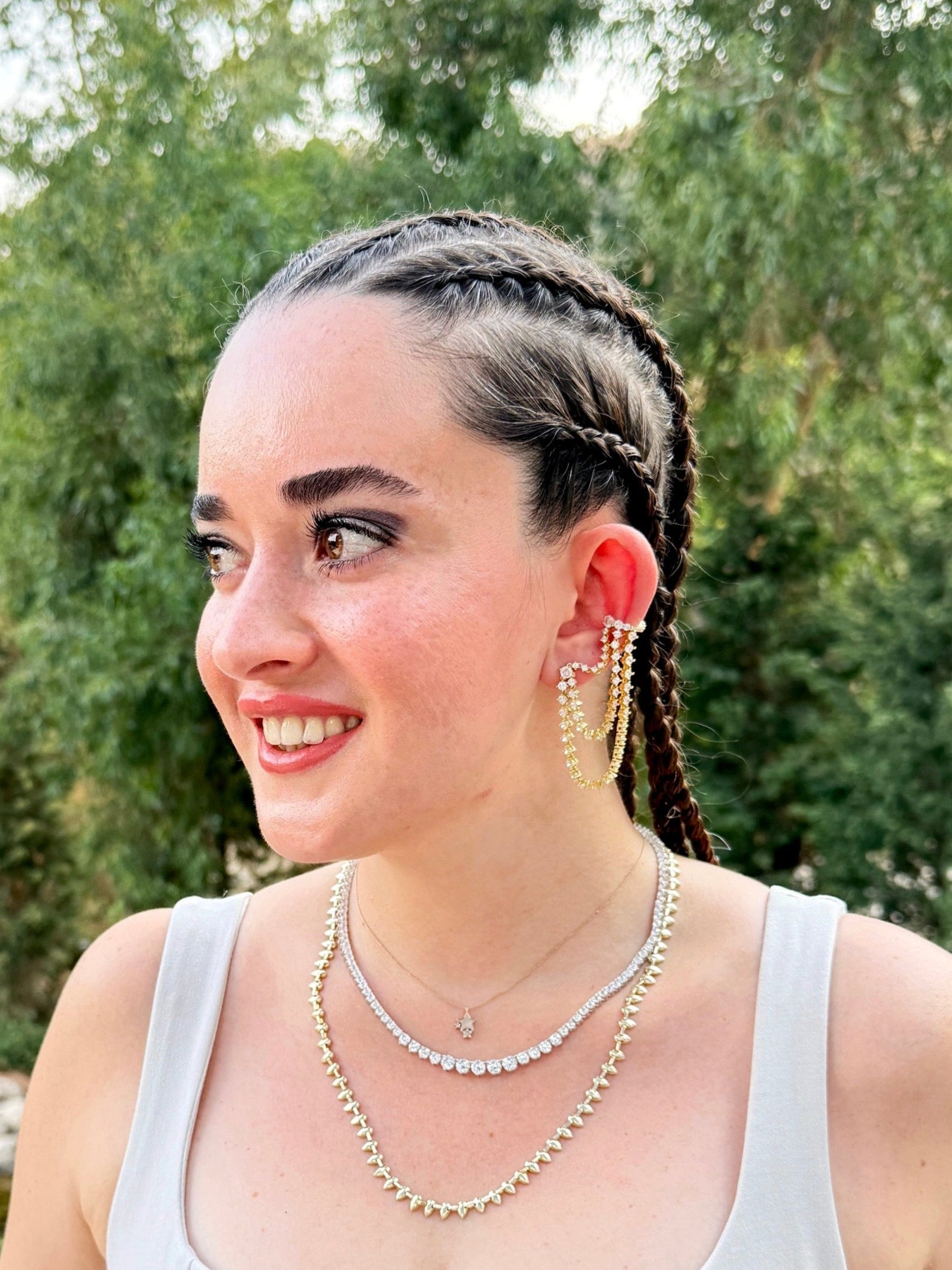 925 Ayar İthal Gümüş Üzeri Altın Kaplama |  Vega Cuff & Küpe