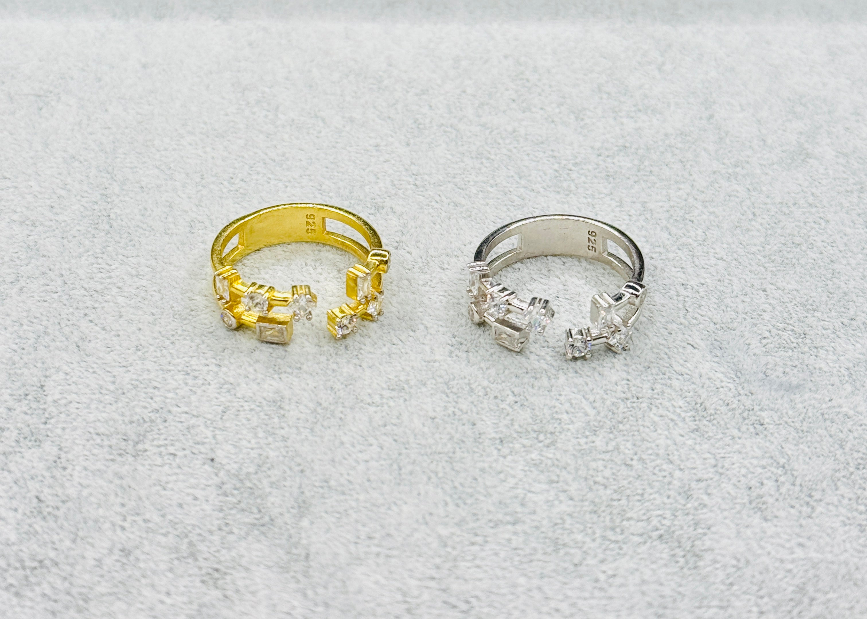 925 Ayar İthal Gümüş Üzeri Altın Kaplama | Yıldız Tınısı Yüzük