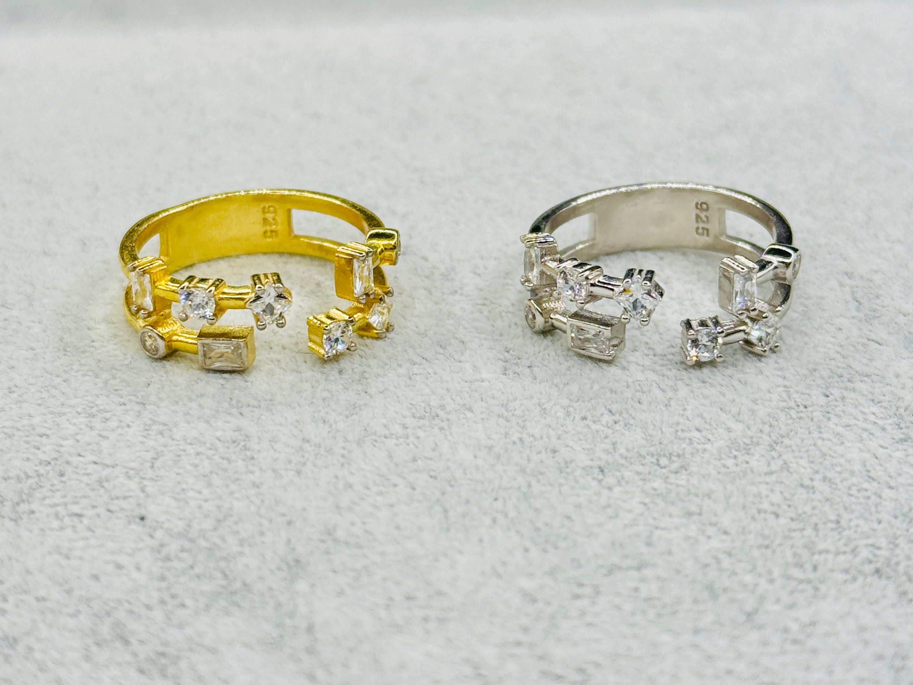 925 Ayar İthal Gümüş Üzeri Altın Kaplama | Yıldız Tınısı Yüzük